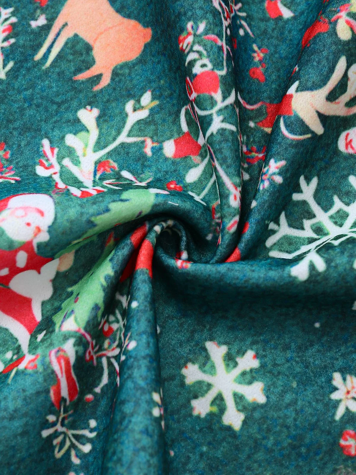 1950s Christmas Print Hooded Cape Coat - Image 5