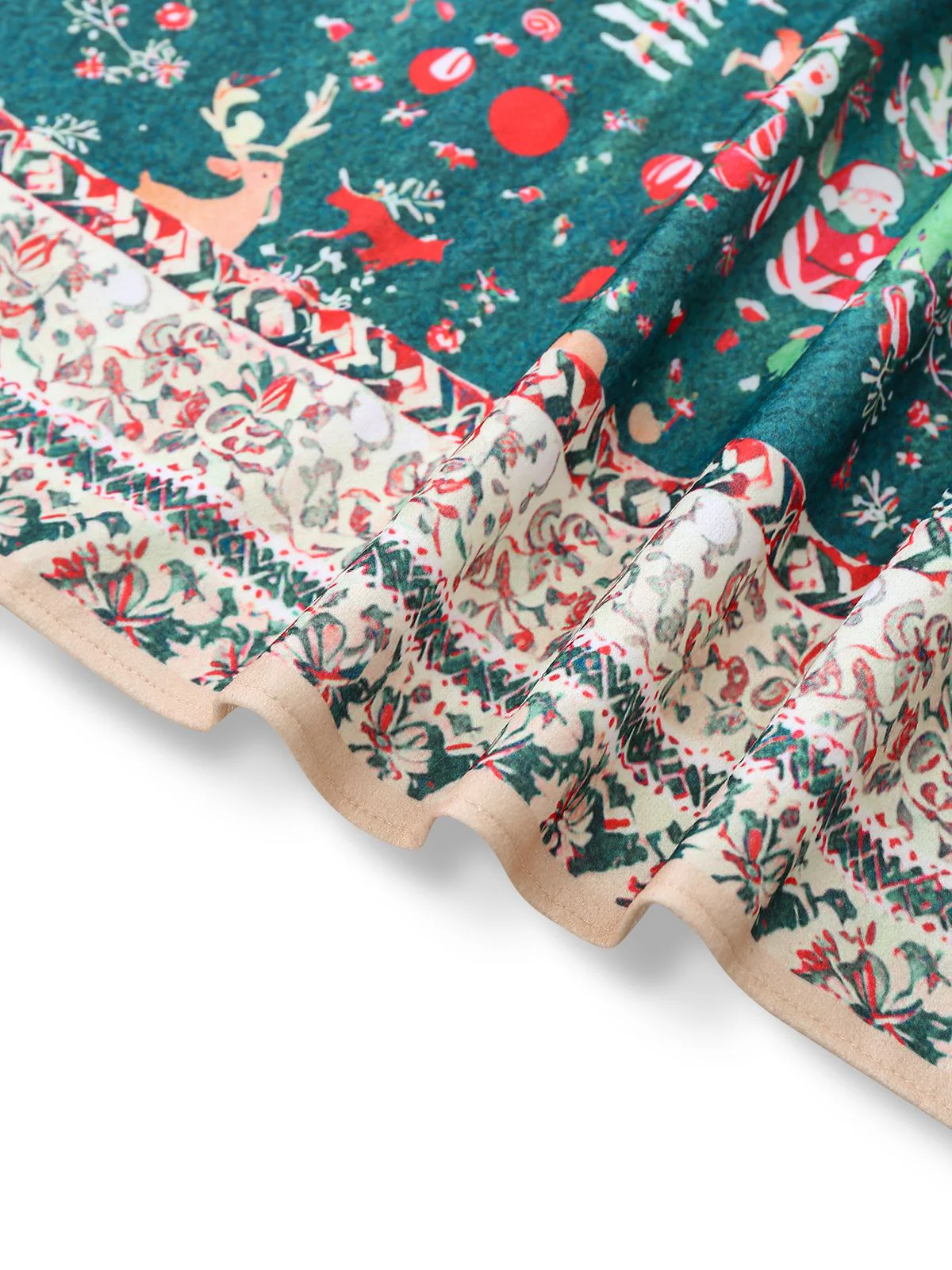 1950s Christmas Print Hooded Cape Coat - Image 6