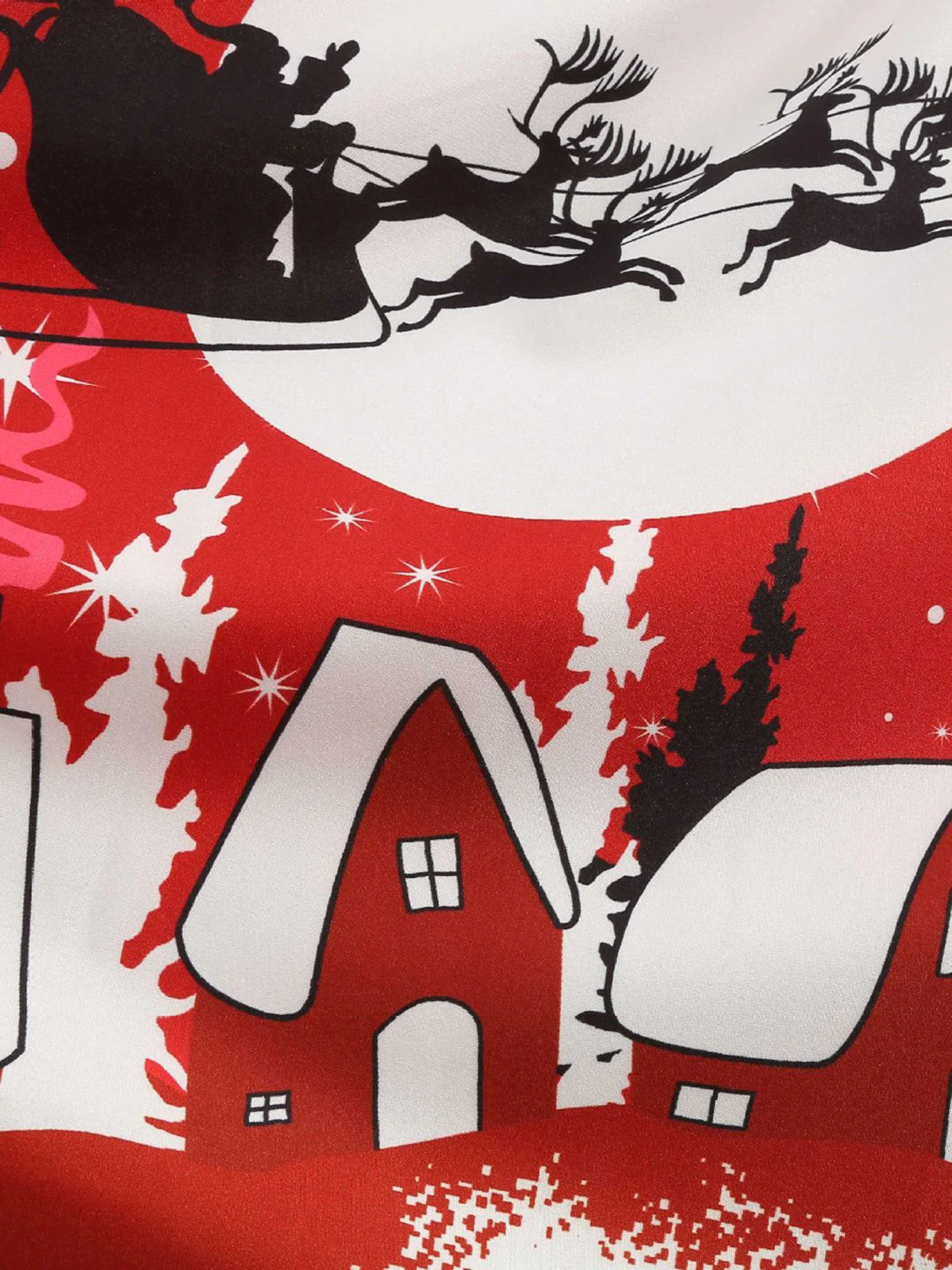 1950s Christmas Print Lace Swing Dress - Image 4