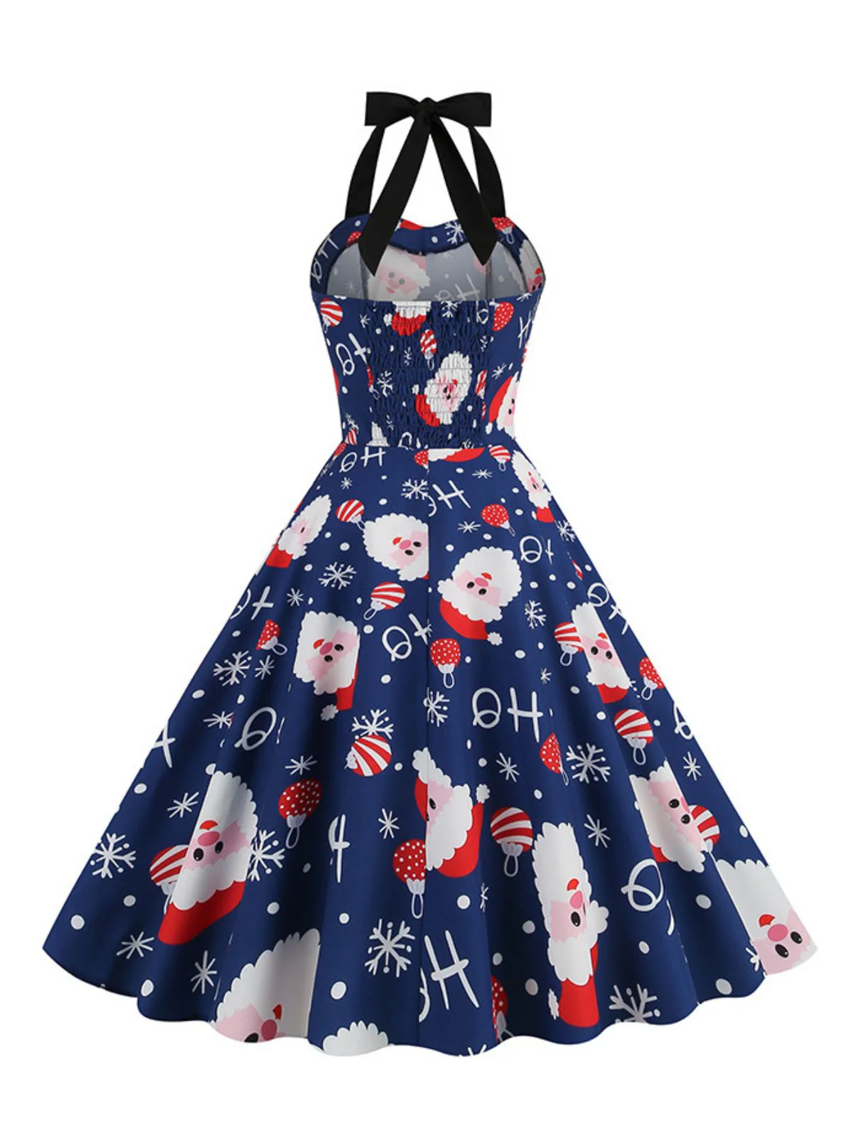 1950s Christmas Santa Claus Lace-Up Halter Dress - Image 2