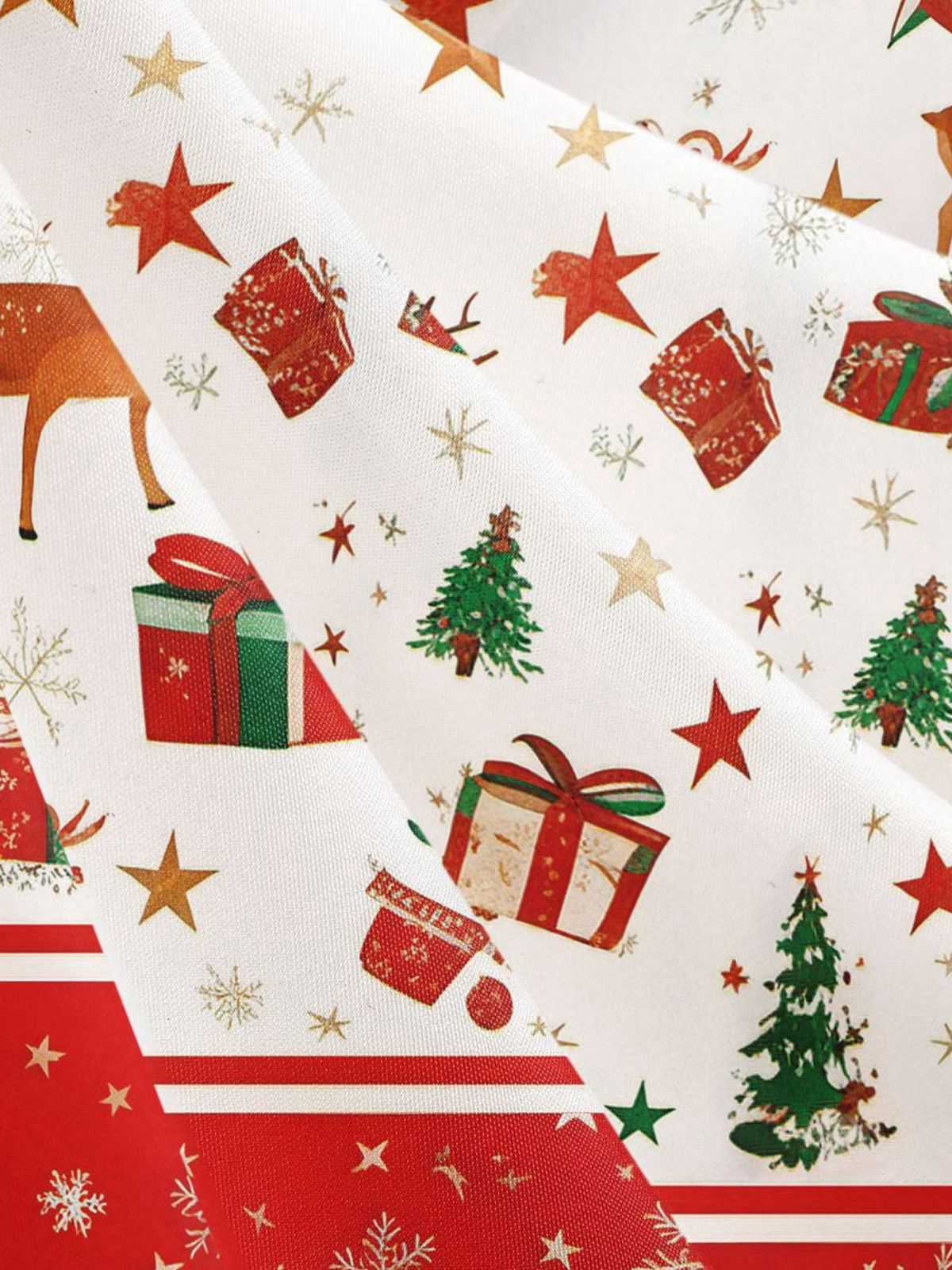 1950s Christmas Tree Patchwork Bow Belted Swing Dress - Image 5