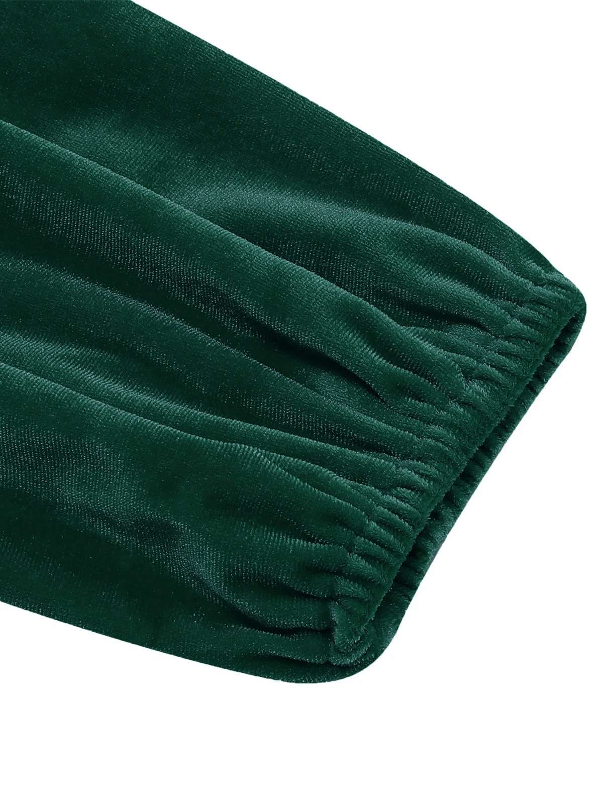 1950s Christmas Velvet Square Neck Long Sleeve Dress - Image 11