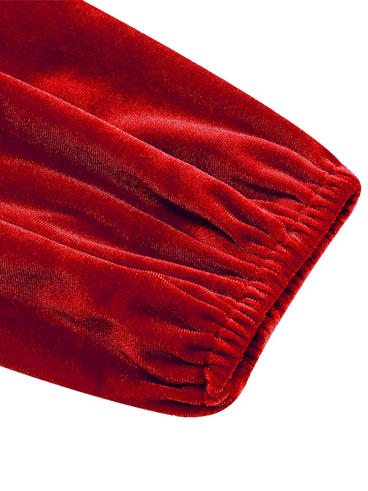 1950s Christmas Velvet Square Neck Long Sleeve Dress - Image 6