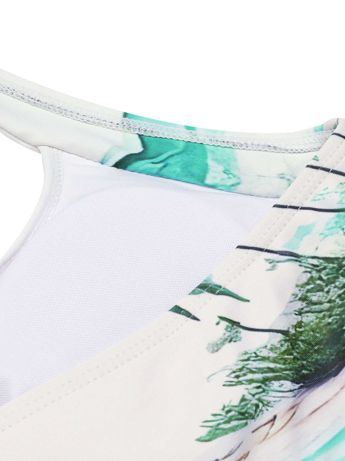 1950s Coconut Tree & Beach Patchwork Swimsuit - Image 5