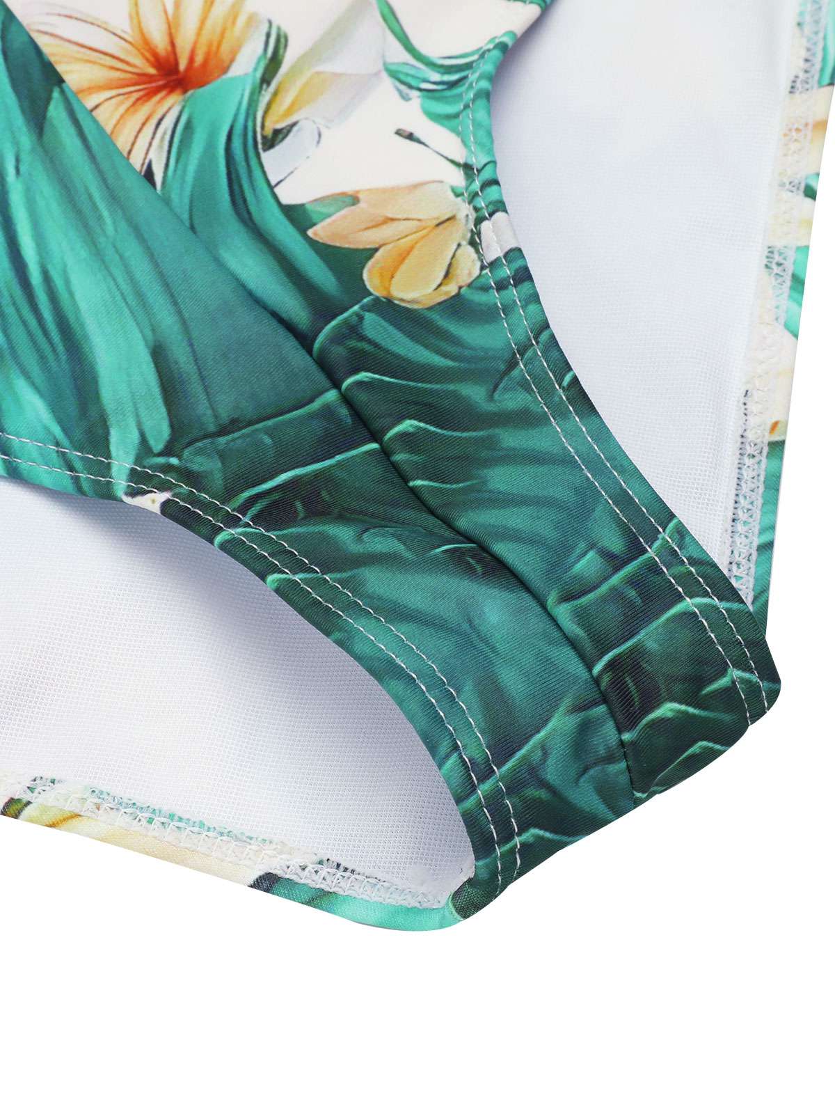 1950s Coconut Tree & Beach Patchwork Swimsuit - Image 6