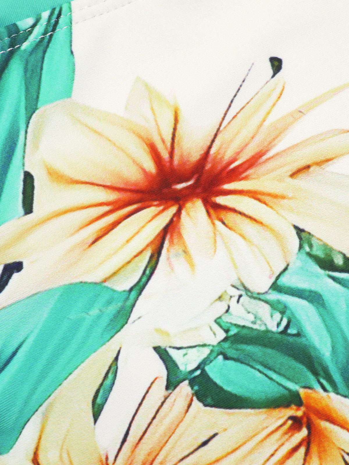 1950s Coconut Tree & Beach Patchwork Swimsuit - Image 7