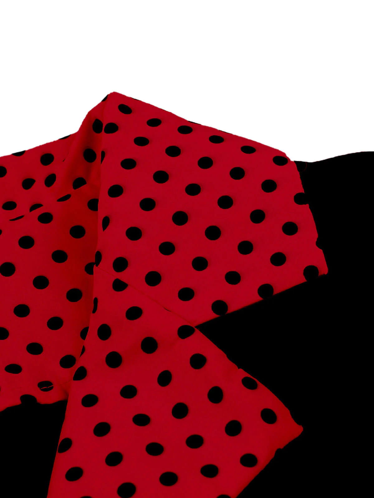 1950s Color Block Polka Dots Lapel Dress - Image 5