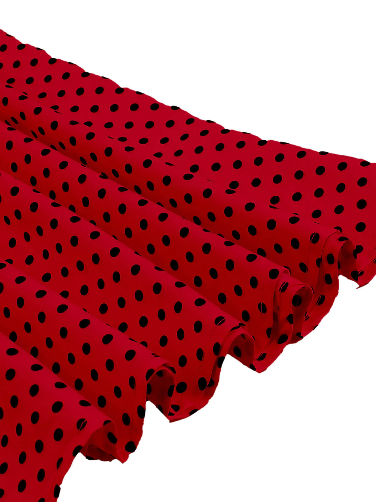 1950s Color Block Polka Dots Lapel Dress - Image 7