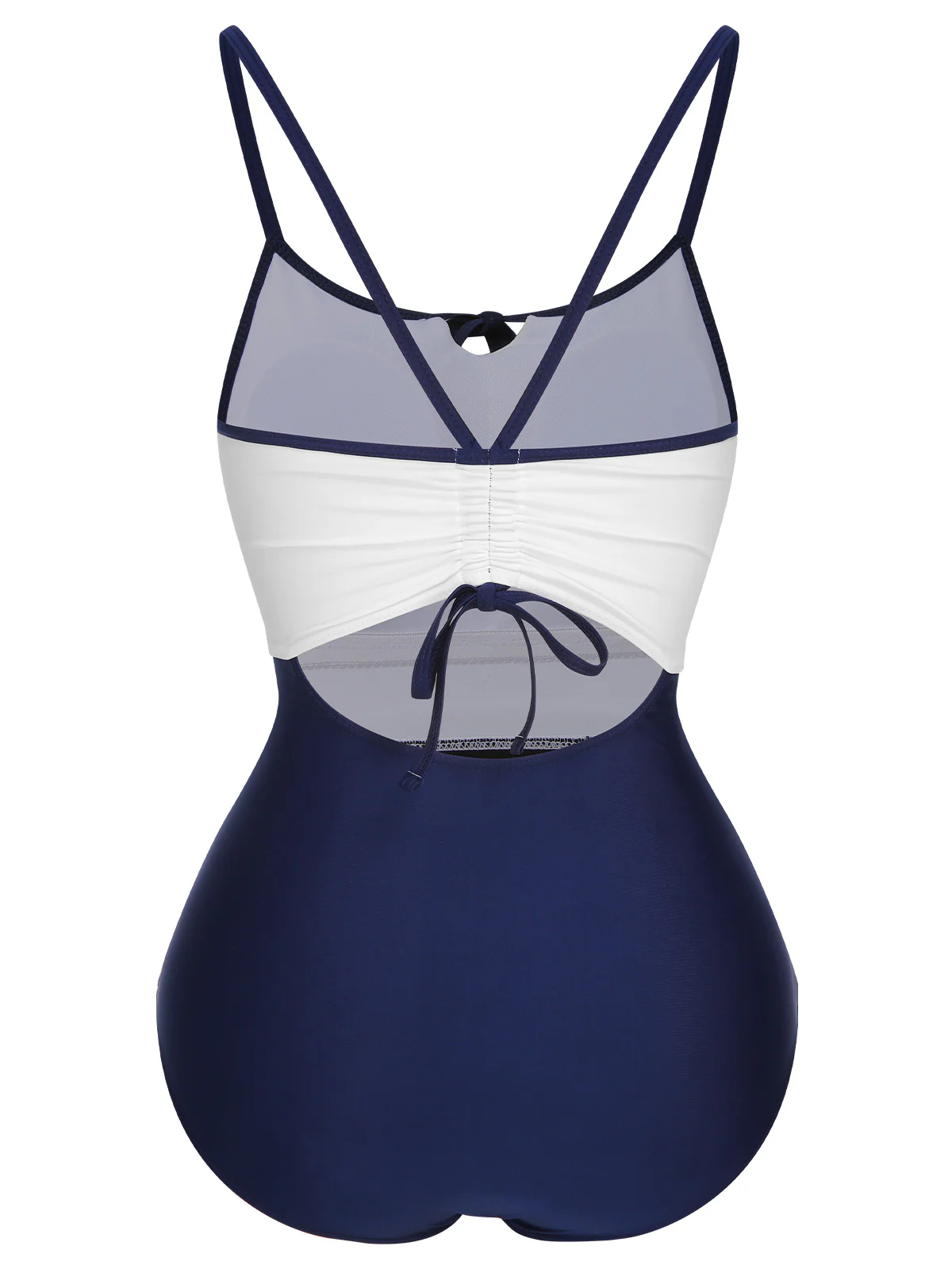 1950s Color Contrast BowKnot Strap Swimsuit - Image 7