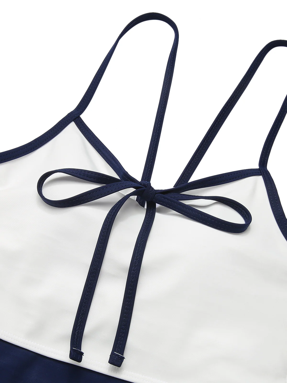 1950s Color Contrast BowKnot Strap Swimsuit - Image 8