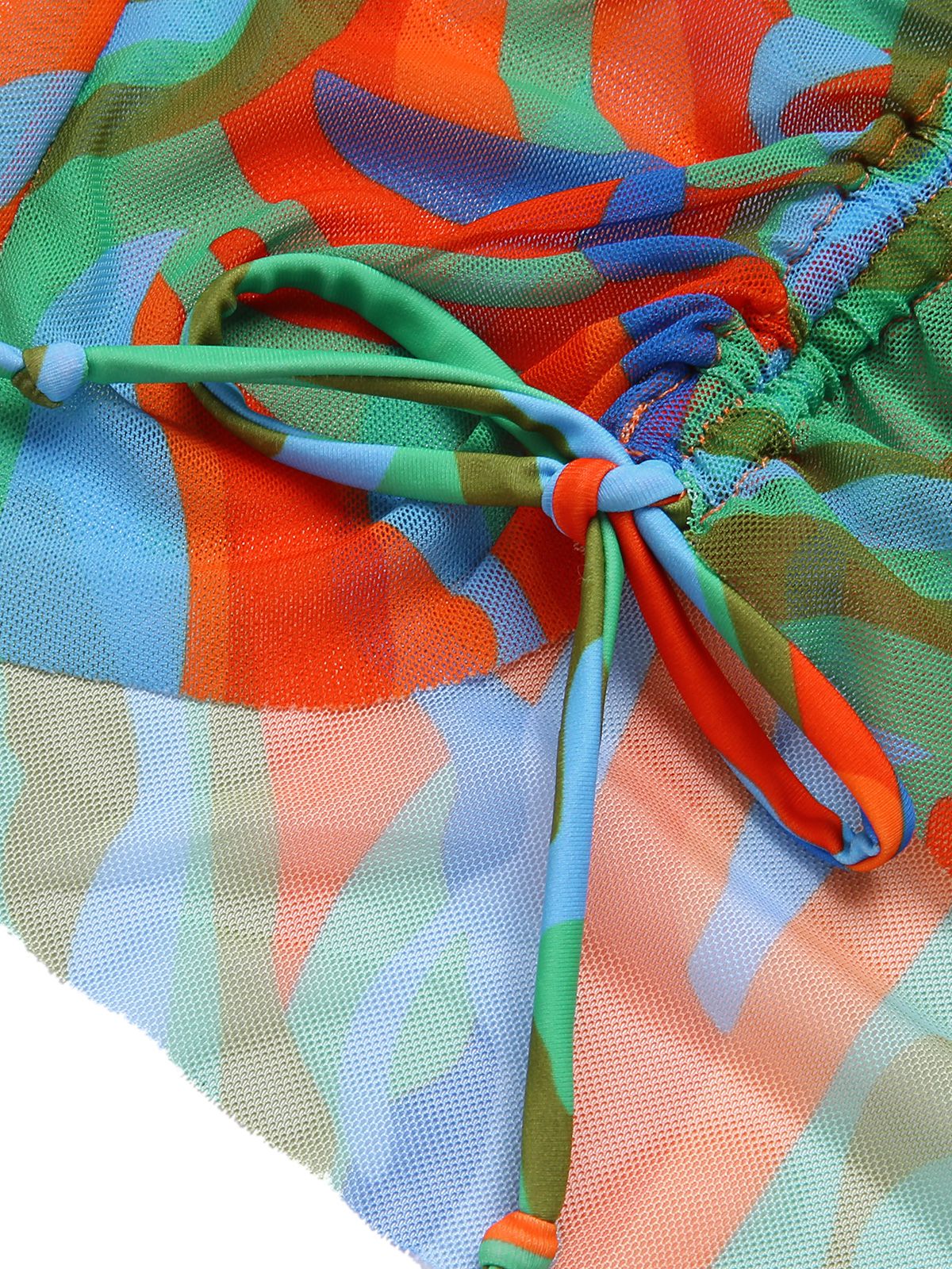 1970s Colorful Swimsuit & Drawstring Skirt Cover Up - Image 5