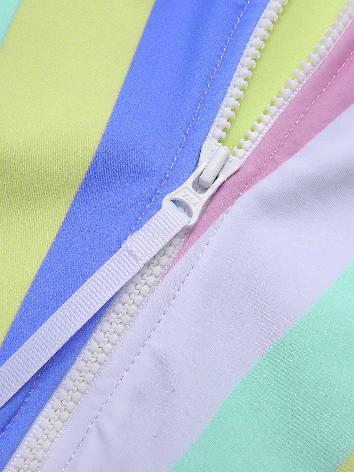 1950s Contrast Stripes Triangle One-Piece Swimsuit - Image 14