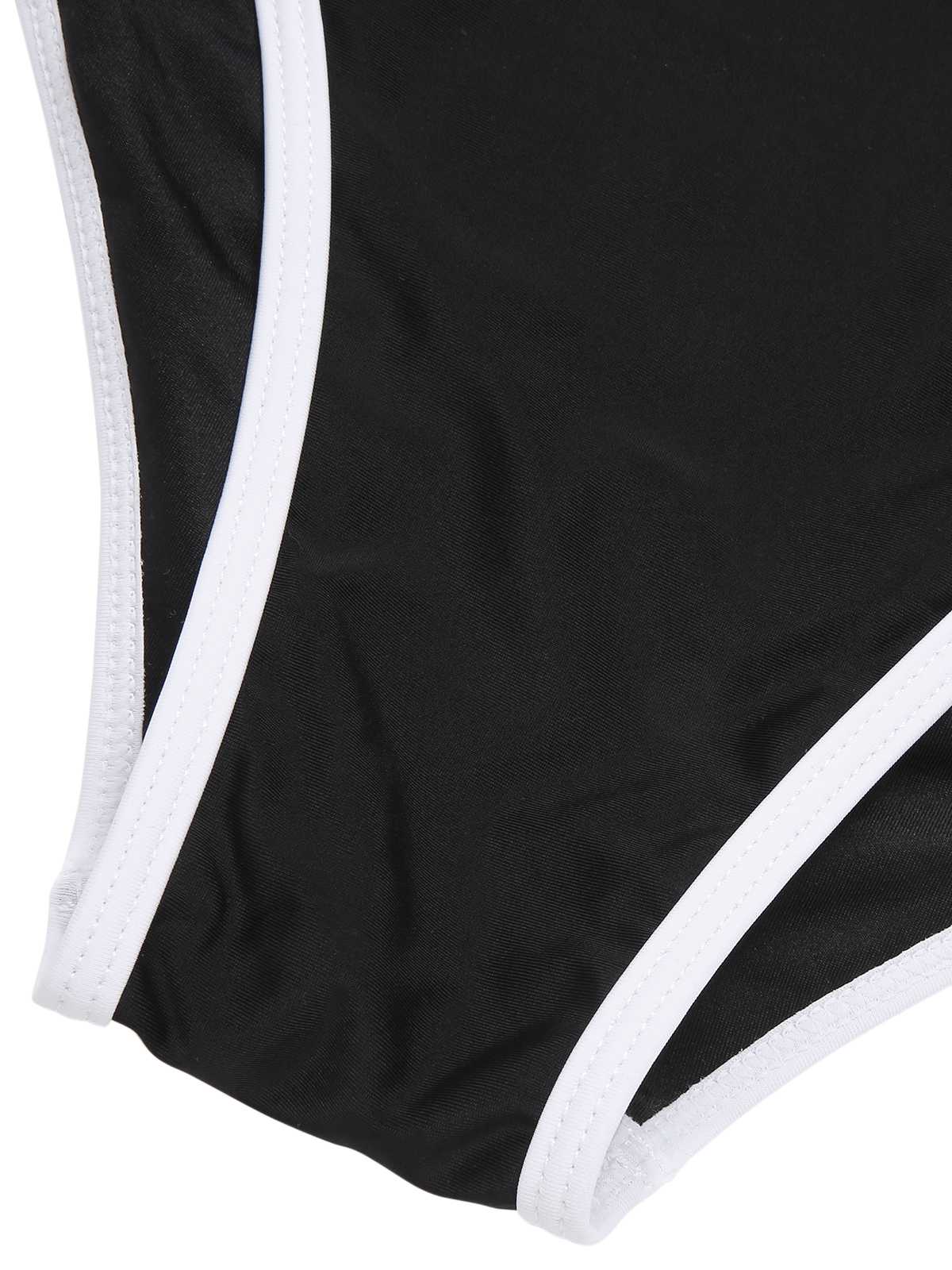 1950s Contrast Trim High Waist Bikini Set - Image 4