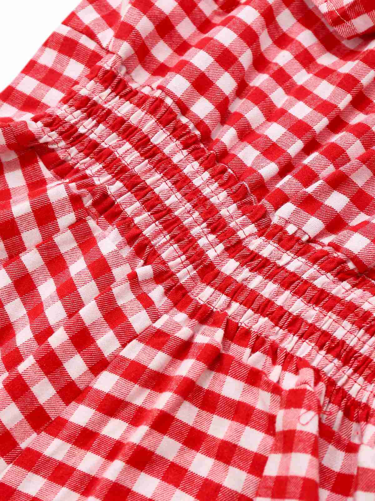 1950s Cotton Lace Patchwork Gingham Plaid Romper - Image 4