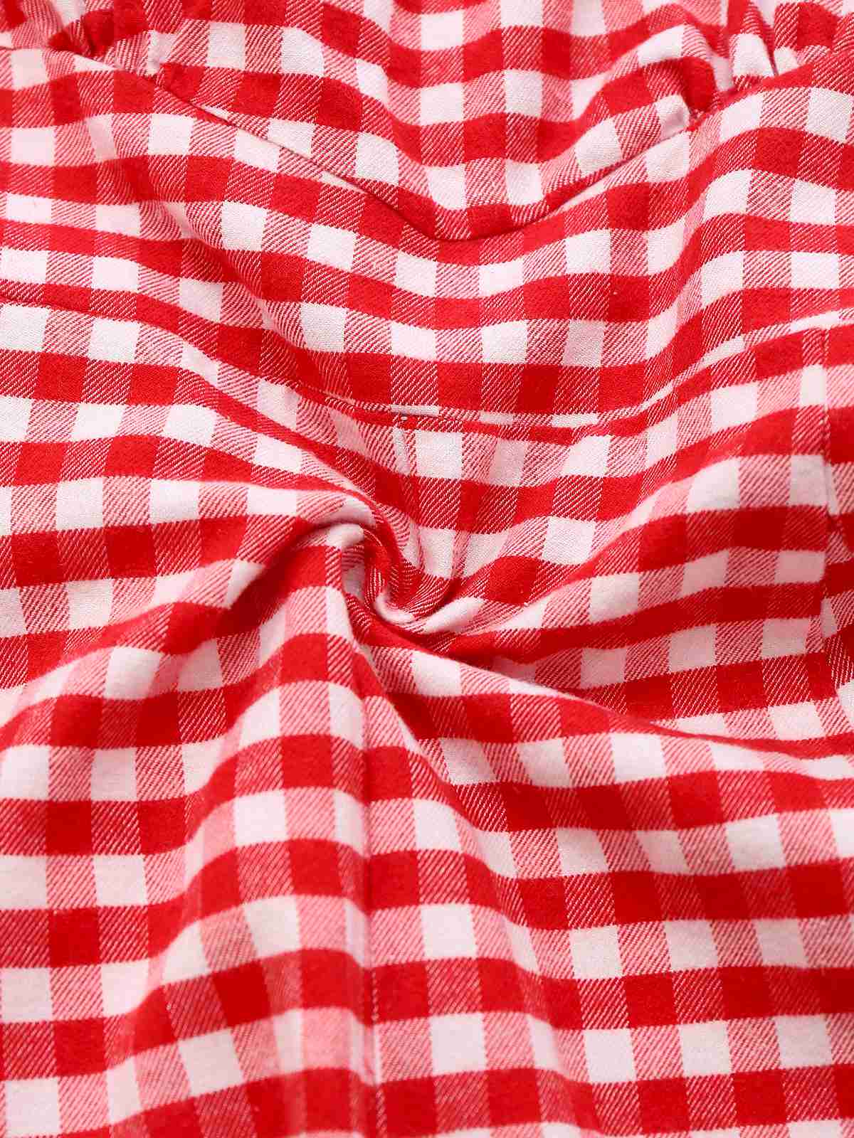 1950s Cotton Lace Patchwork Gingham Plaid Romper - Image 5