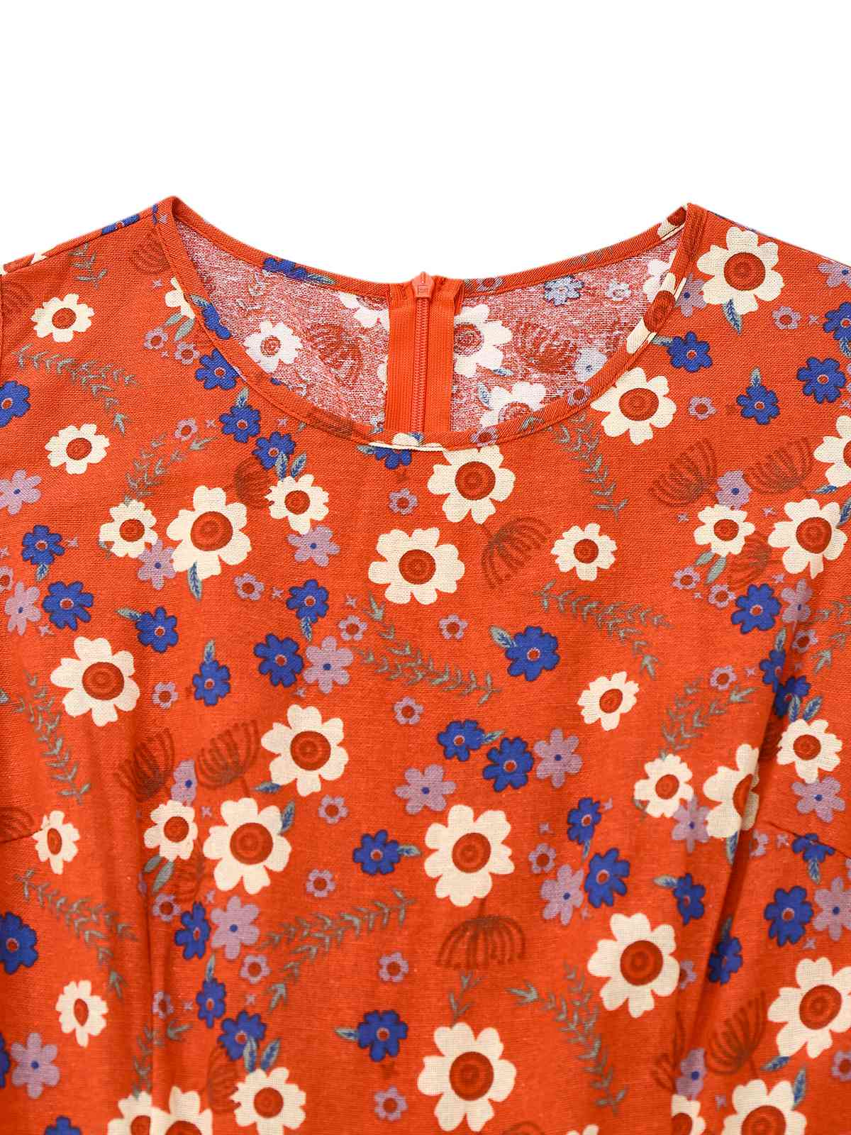1950s Cotton Sleeveless All-Over Floral Belted Jumpsuit - Image 5