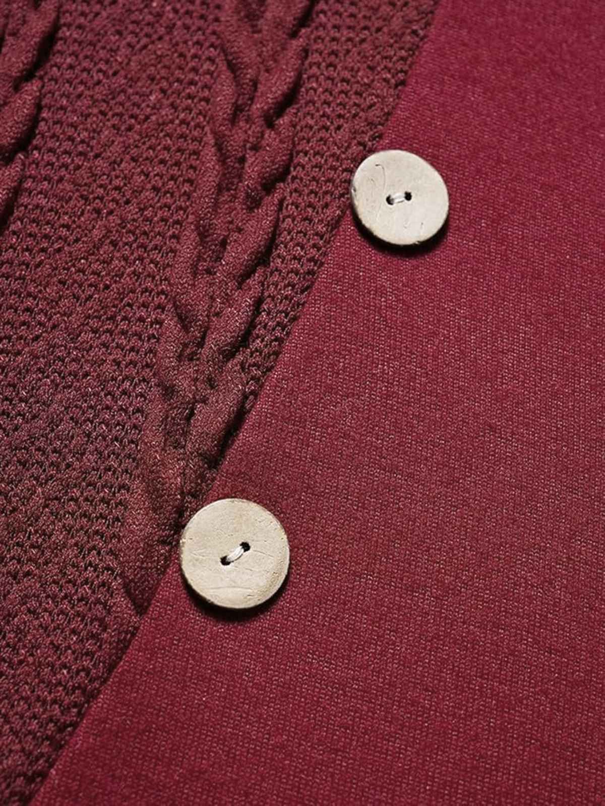 1950s Cowl Neck Knit Patchwork Swing Dress - Image 5