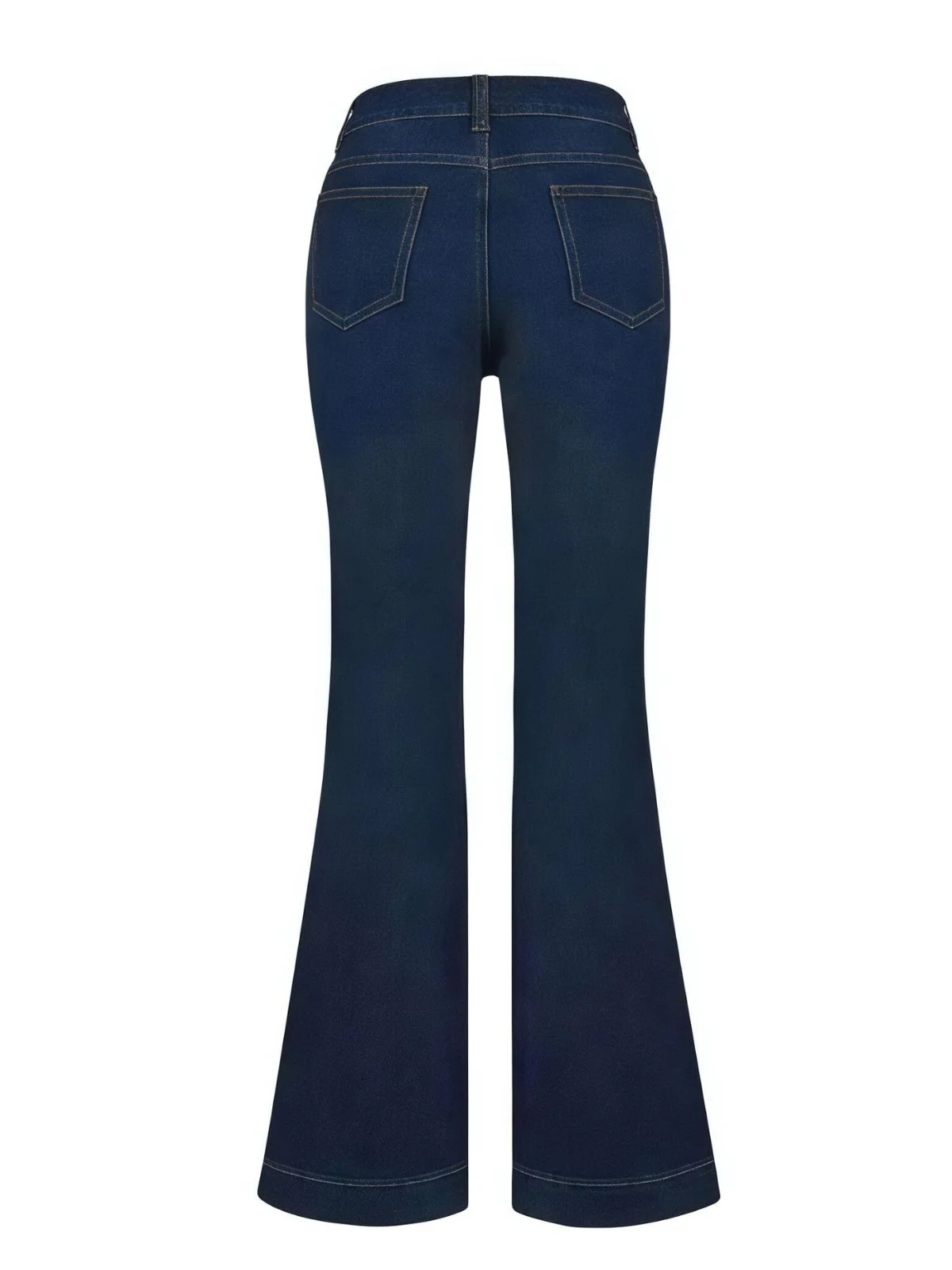 1950s Denim Flared Long Pockets Jeans - Image 3
