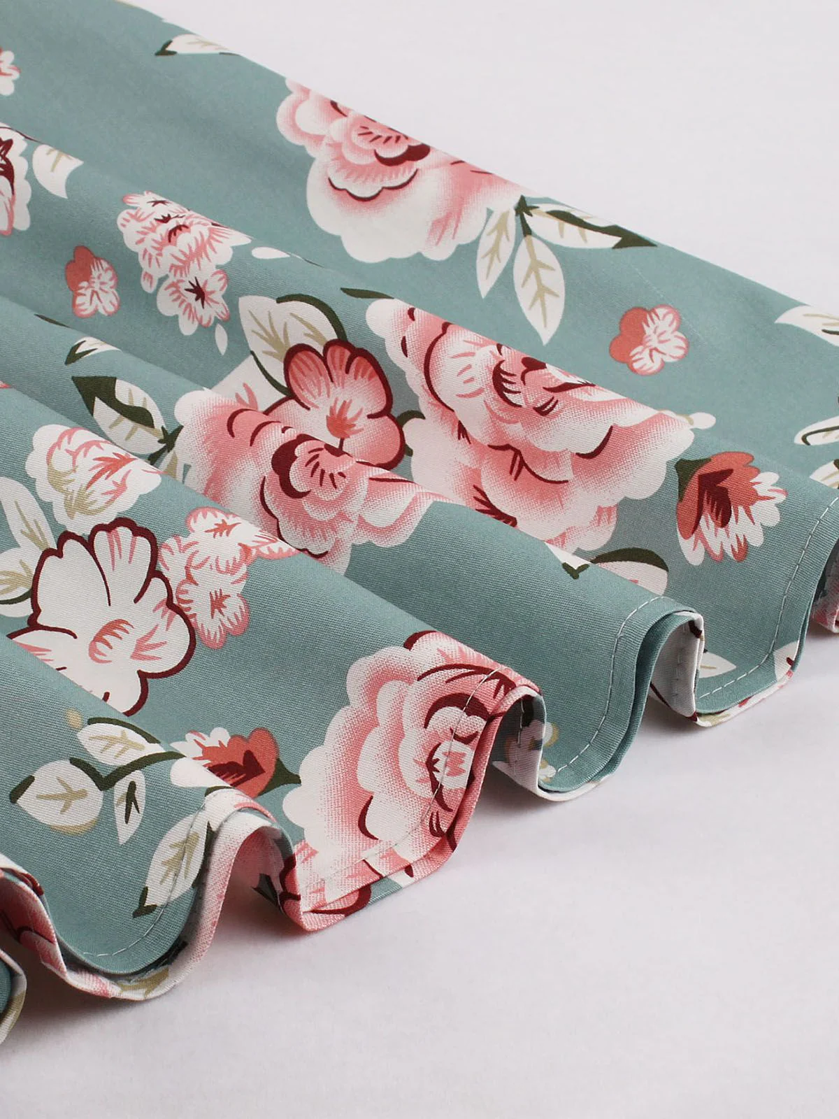 1950s Floral Flare Sleeve Swing Dress - Image 5
