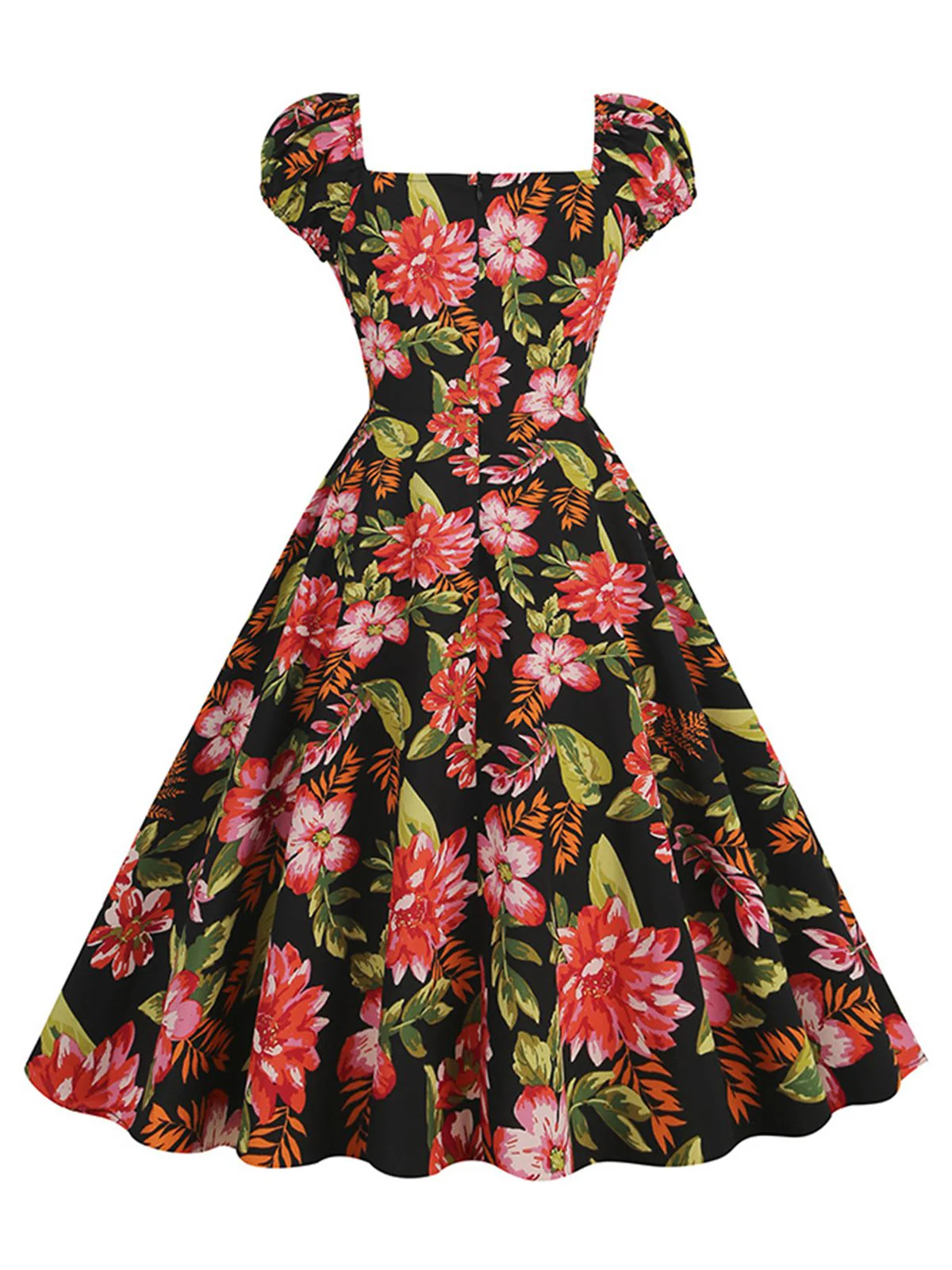 1950s Floral Hepburn Elegant Vintage Dress - Image 3