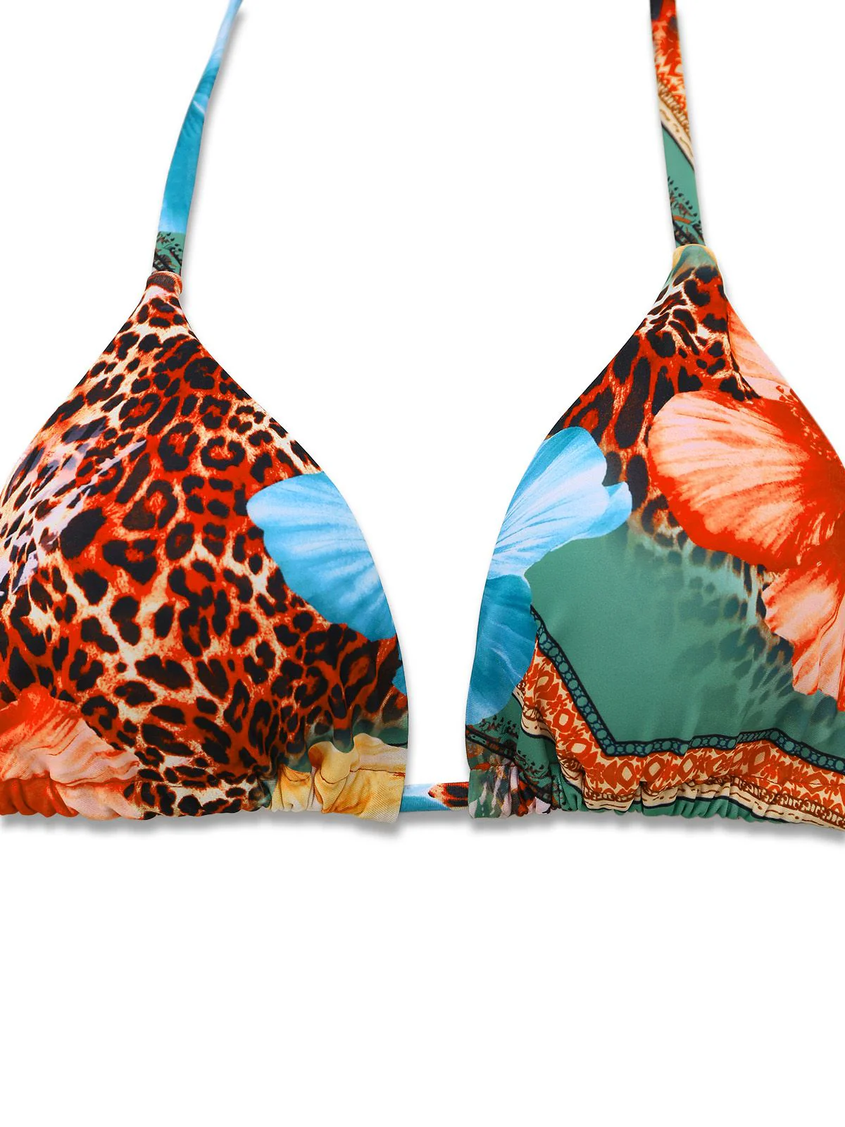 1950s Floral Leopard Halter Bikini Set & Cover-Up - Image 5