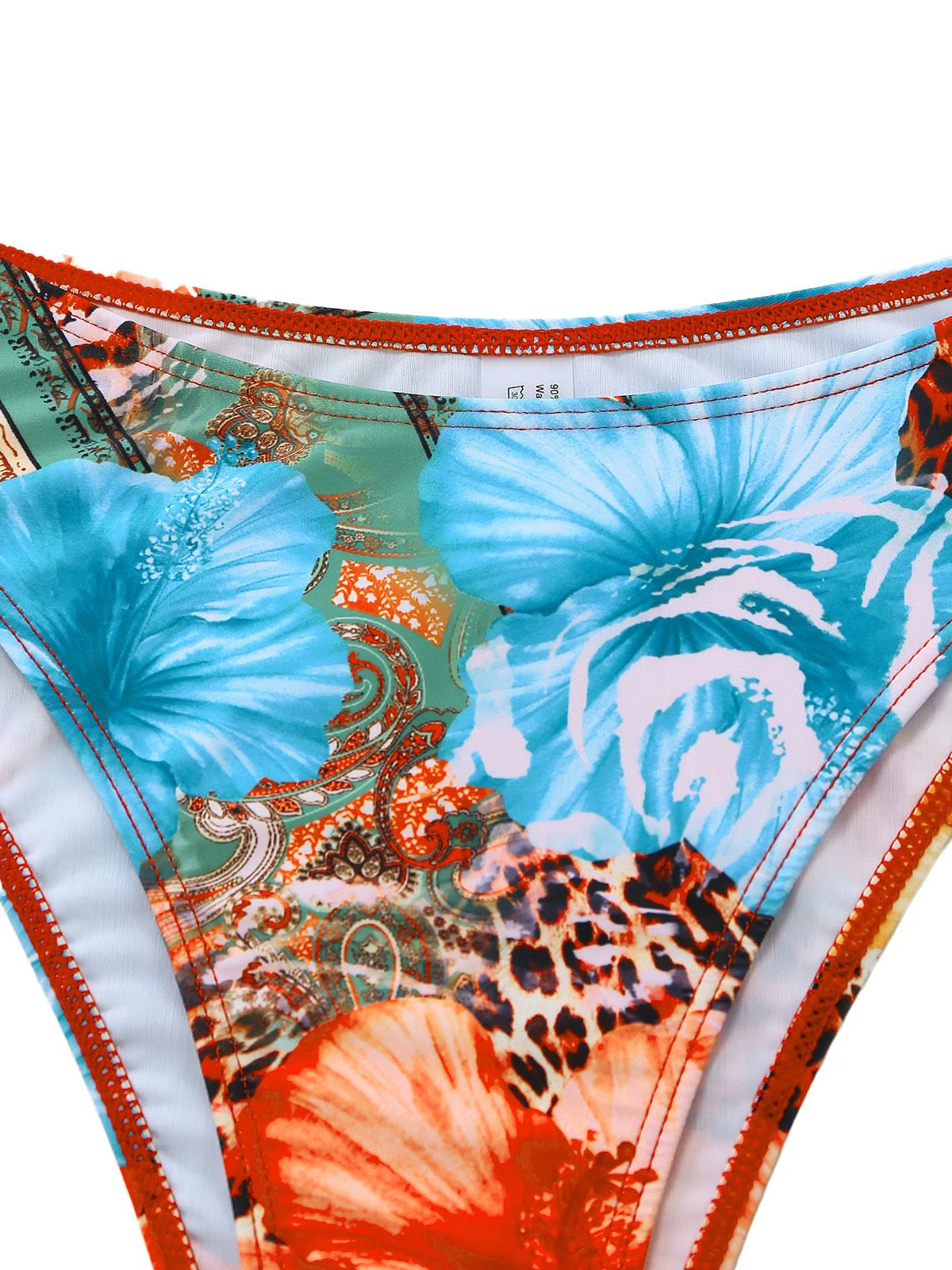 1950s Floral Leopard Halter Bikini Set & Cover-Up - Image 6