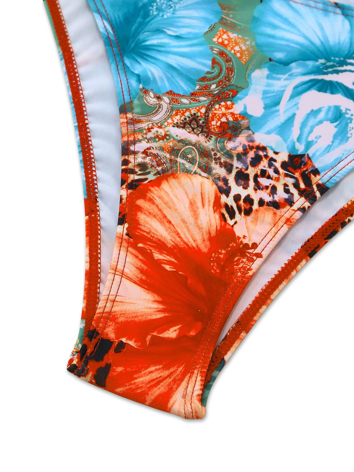 1950s Floral Leopard Halter Bikini Set & Cover-Up - Image 7