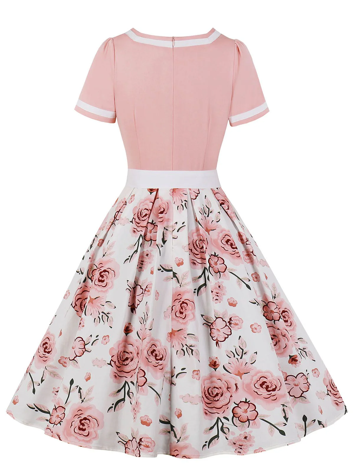 1950s Floral Patchwork Swing Dress - Image 14