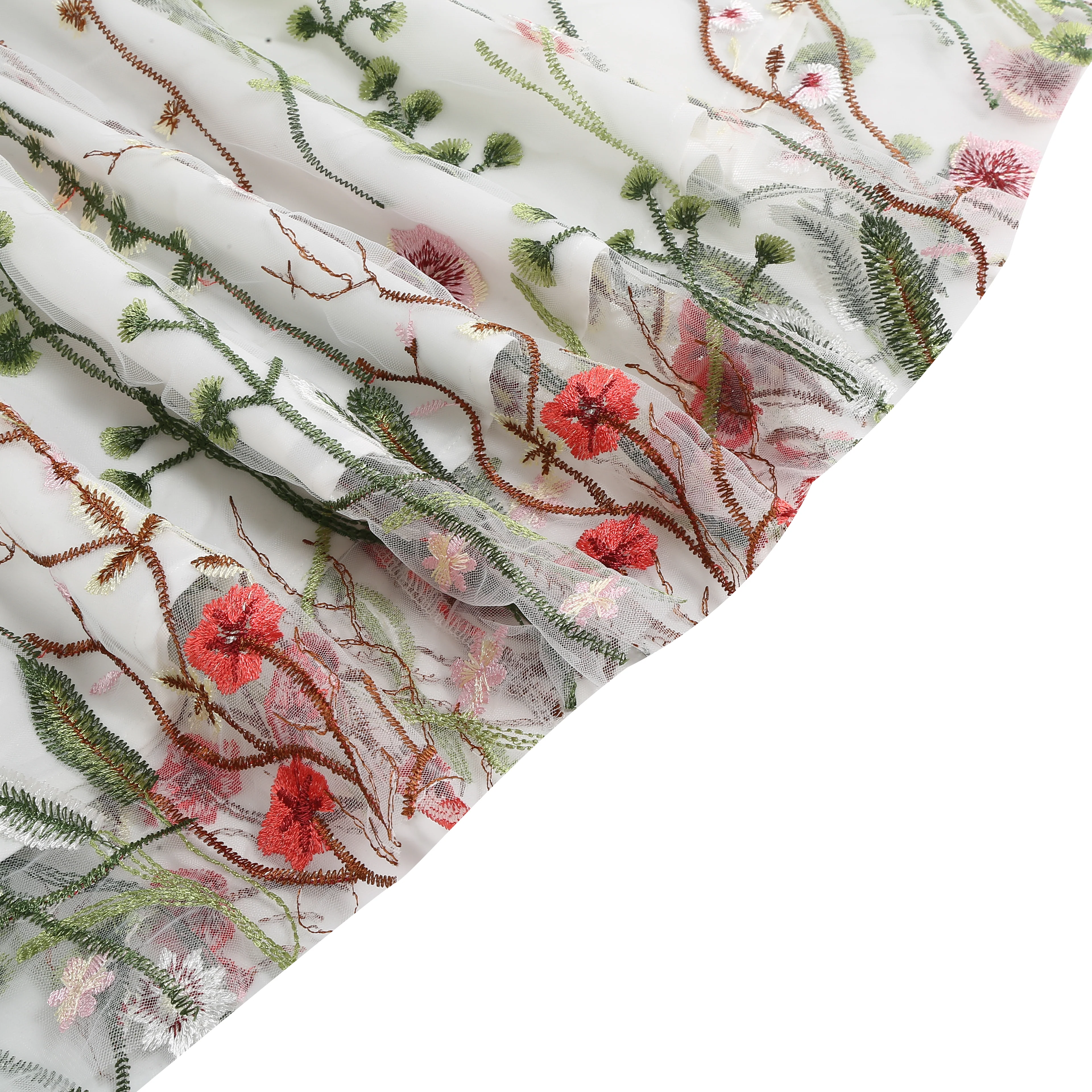 1950s Flower Gauze Sleeveless Swing Dress - Image 10