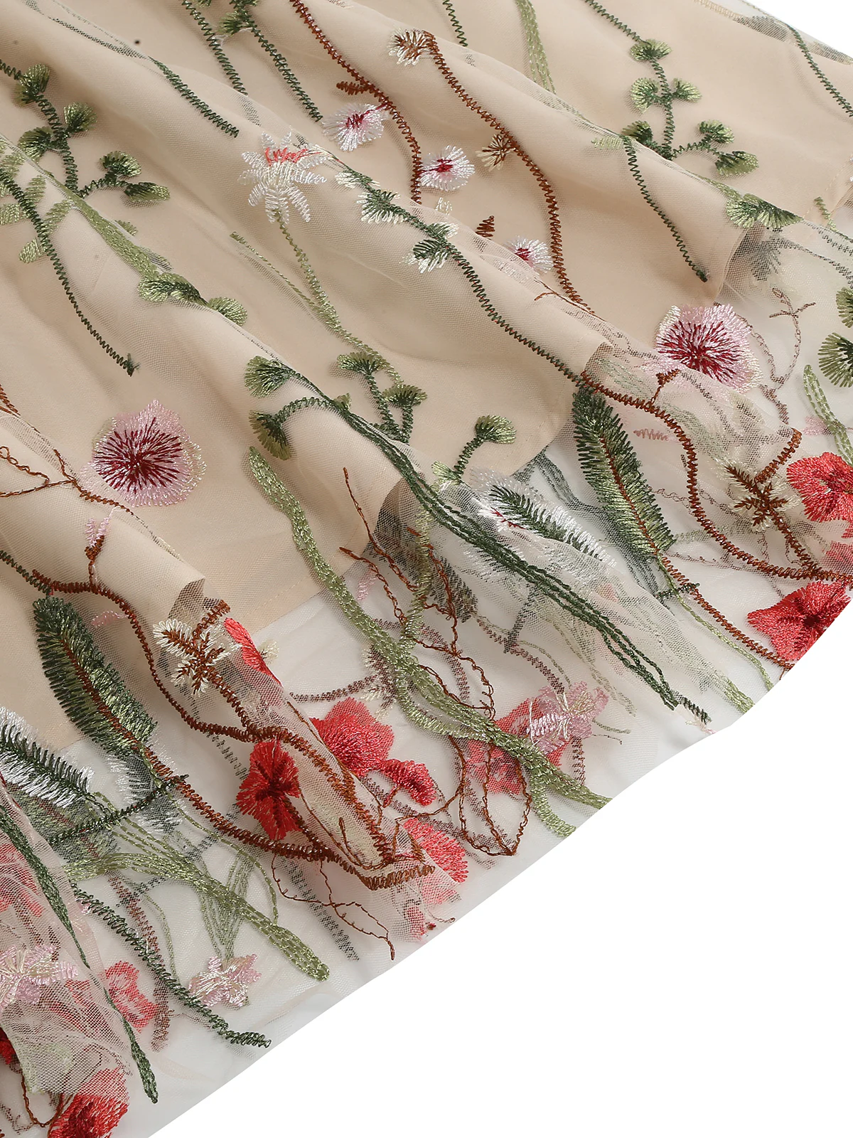 1950s Flower Gauze Sleeveless Swing Dress - Image 14