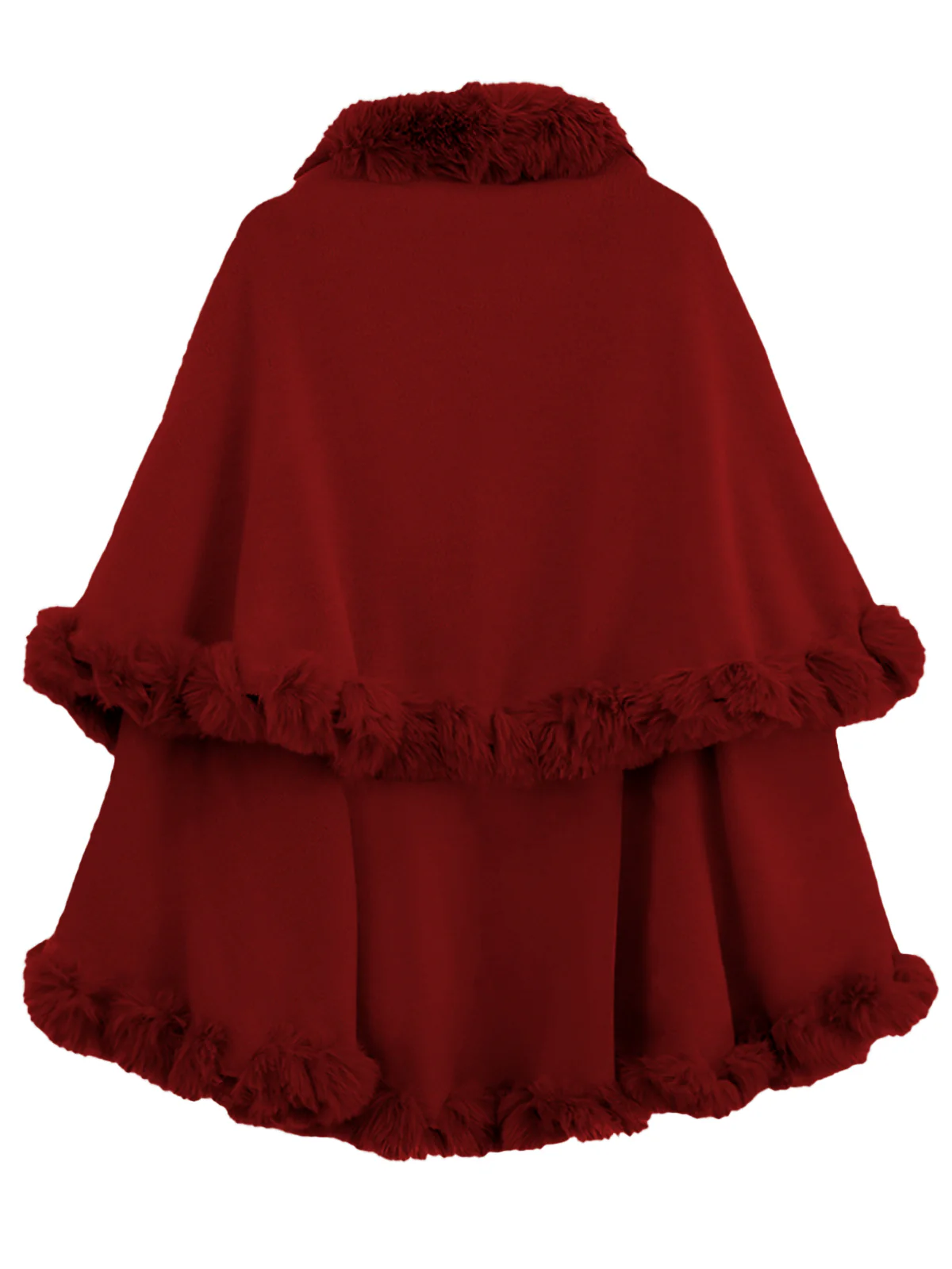 1950s Fur Collar Double Layer Cape Shawl - Image 2