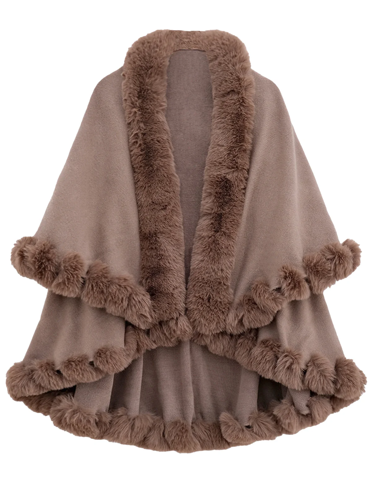 1950s Fur Collar Double Layer Cape Shawl - Image 4