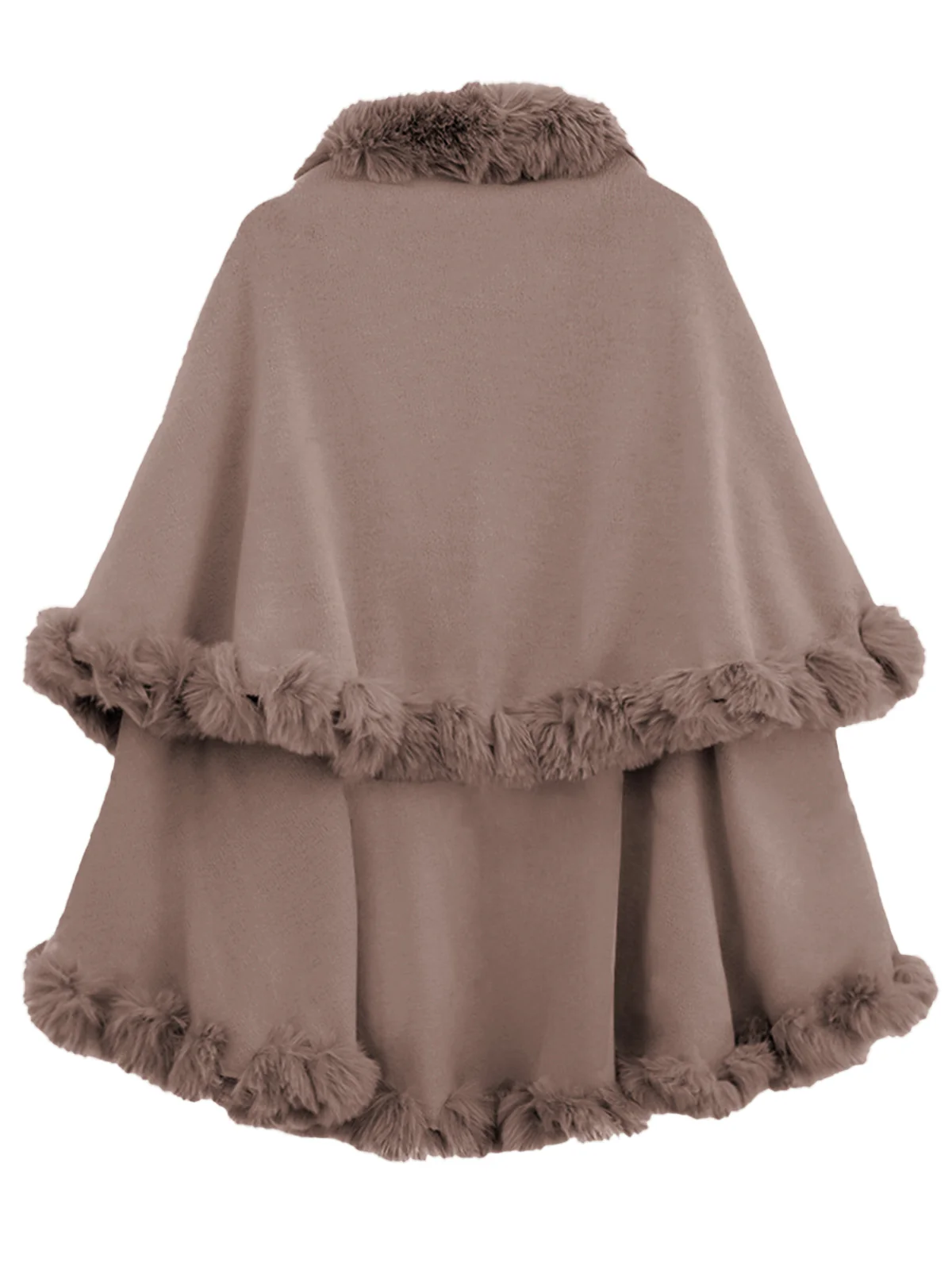 1950s Fur Collar Double Layer Cape Shawl - Image 5