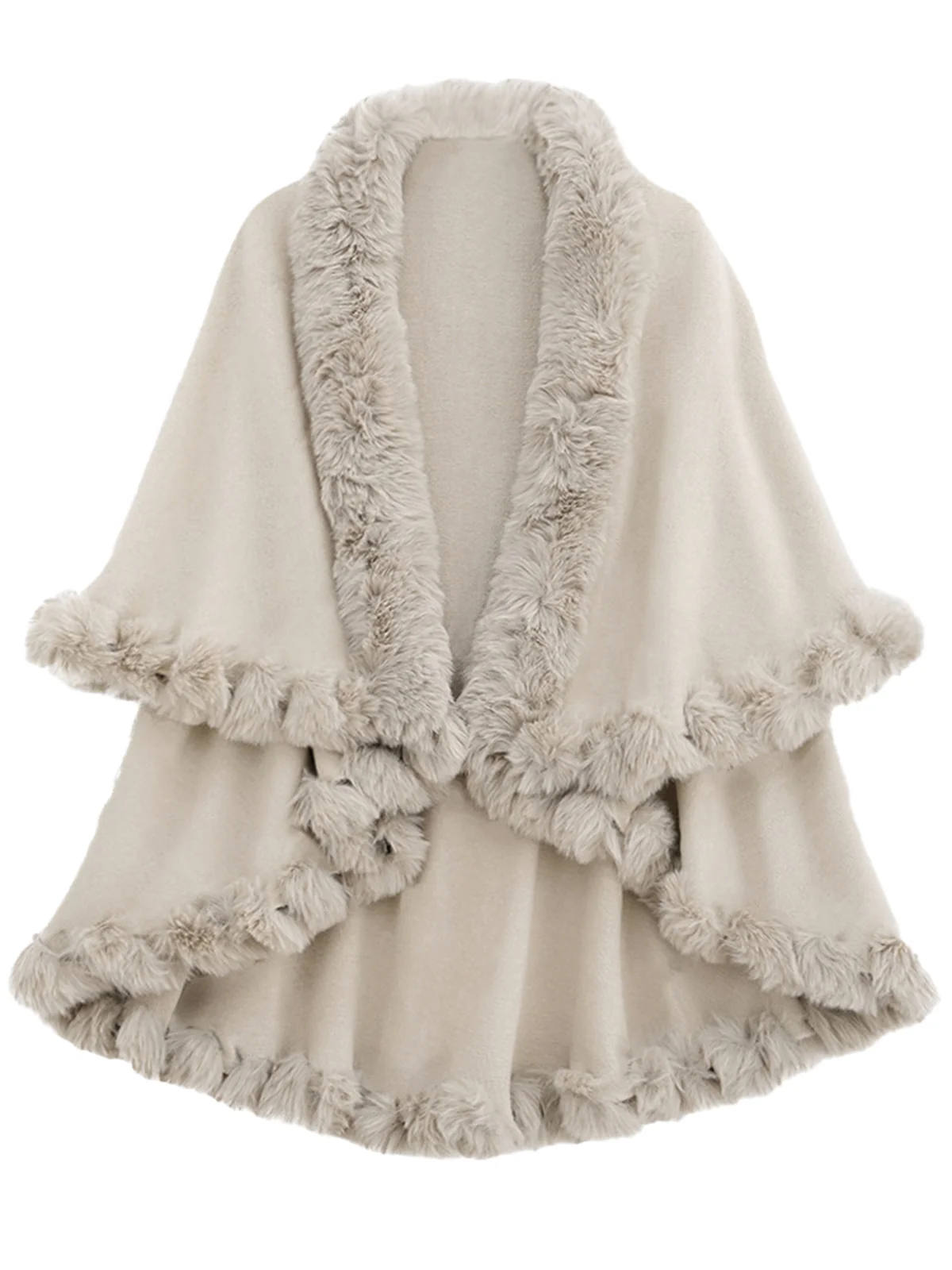 1950s Fur Collar Double Layer Cape Shawl - Image 9