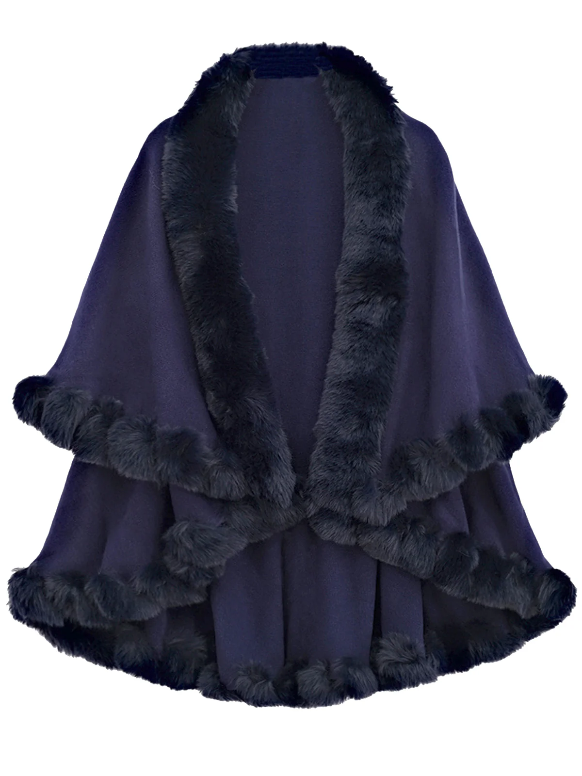 1950s Fur Collar Double Layer Cape Shawl - Image 7