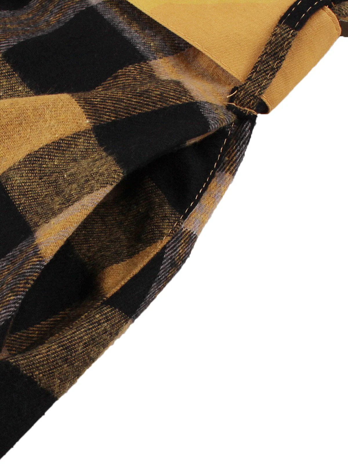 1950s Gingham Plaid Button Lapel Belted Dress - Image 6