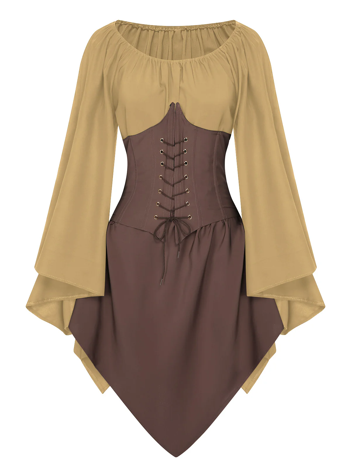 1950s Halloween Bat Sleeves Patchwork Dress - Image 12