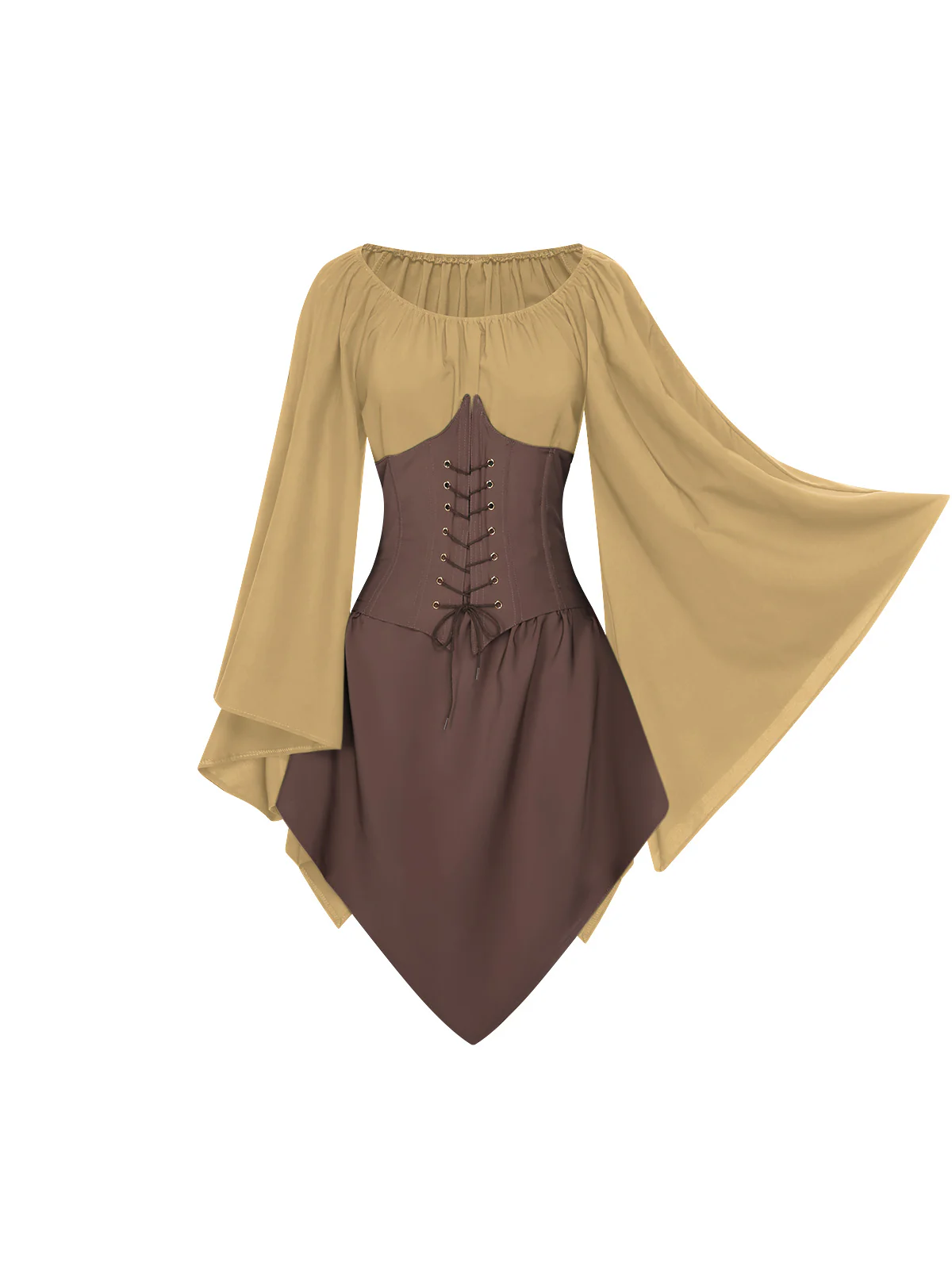 1950s Halloween Bat Sleeves Patchwork Dress - Image 15