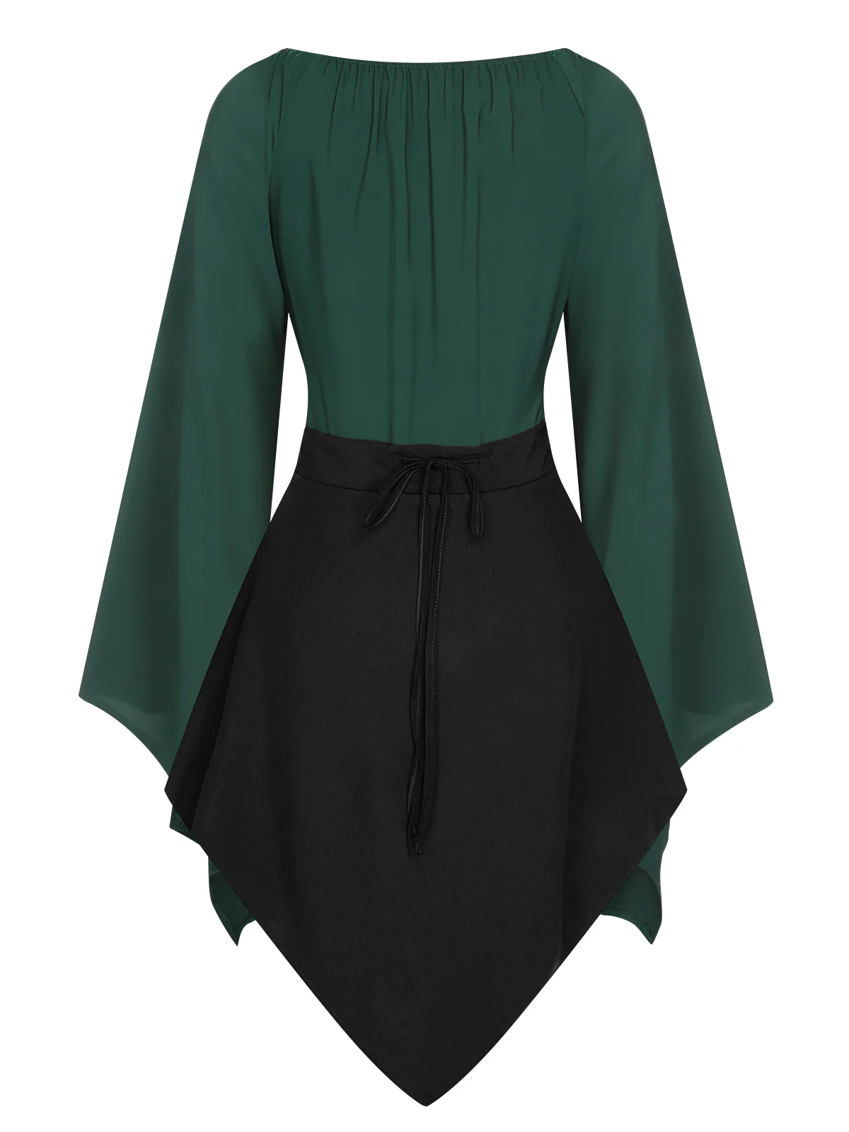 1950s Halloween Bat Sleeves Patchwork Dress - Image 9