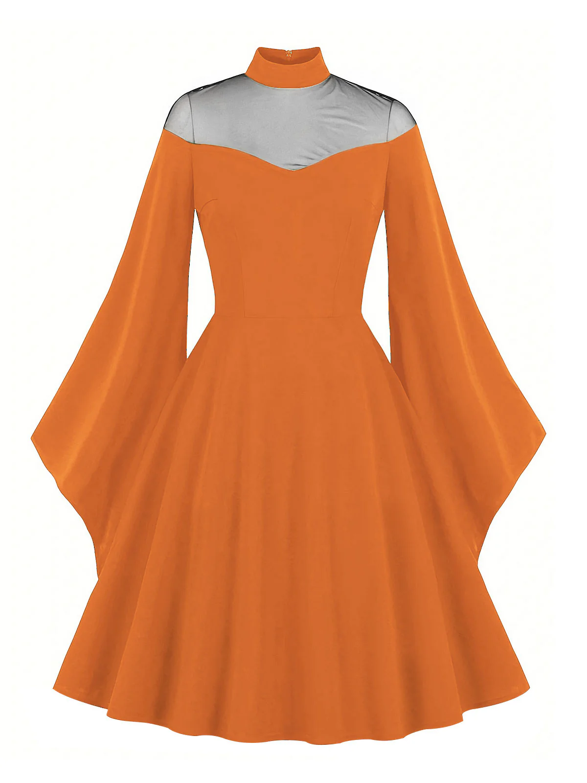 1950s Halloween Flare Sleeve Swing Dress - Image 3