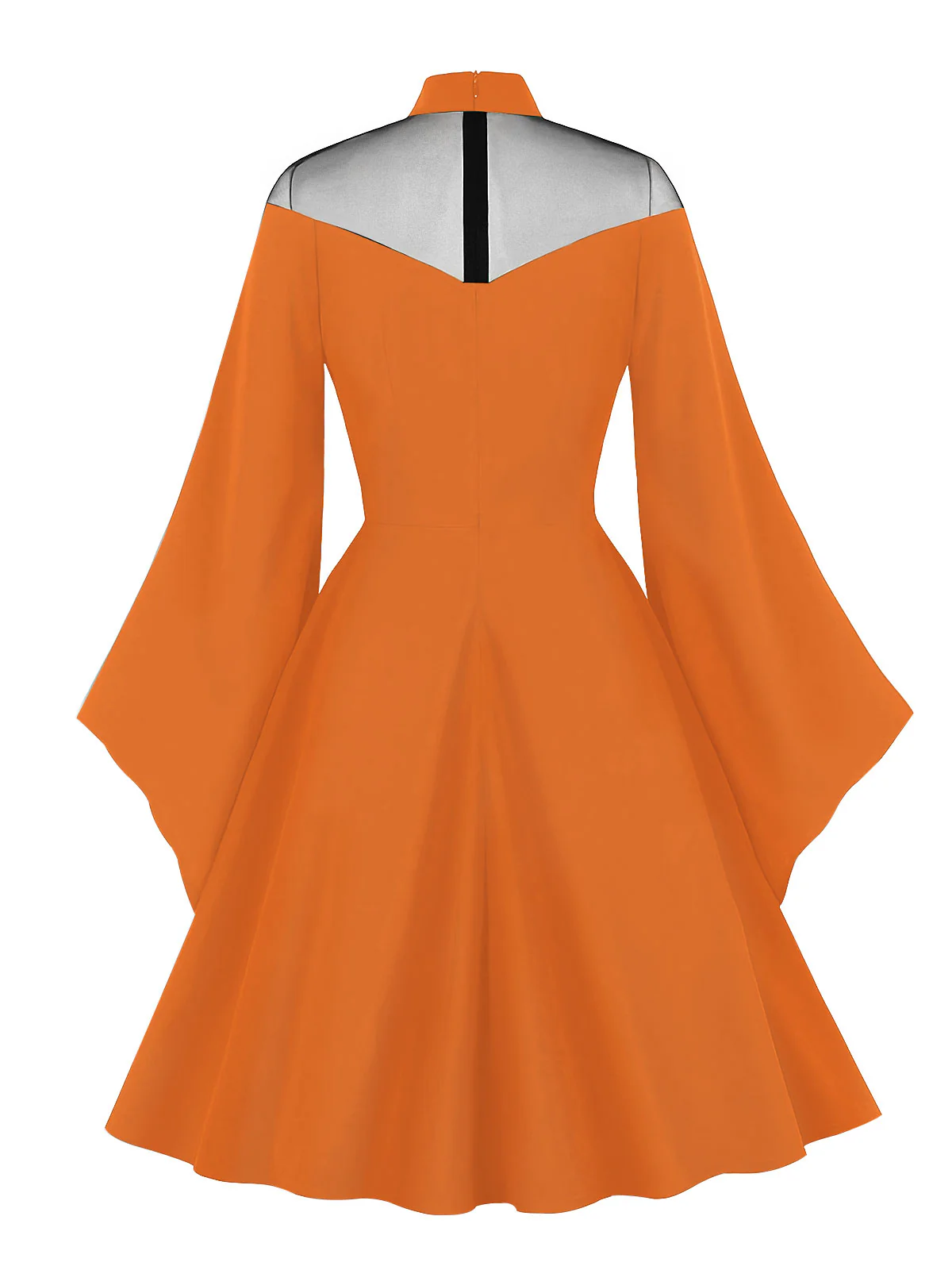 1950s Halloween Flare Sleeve Swing Dress - Image 4