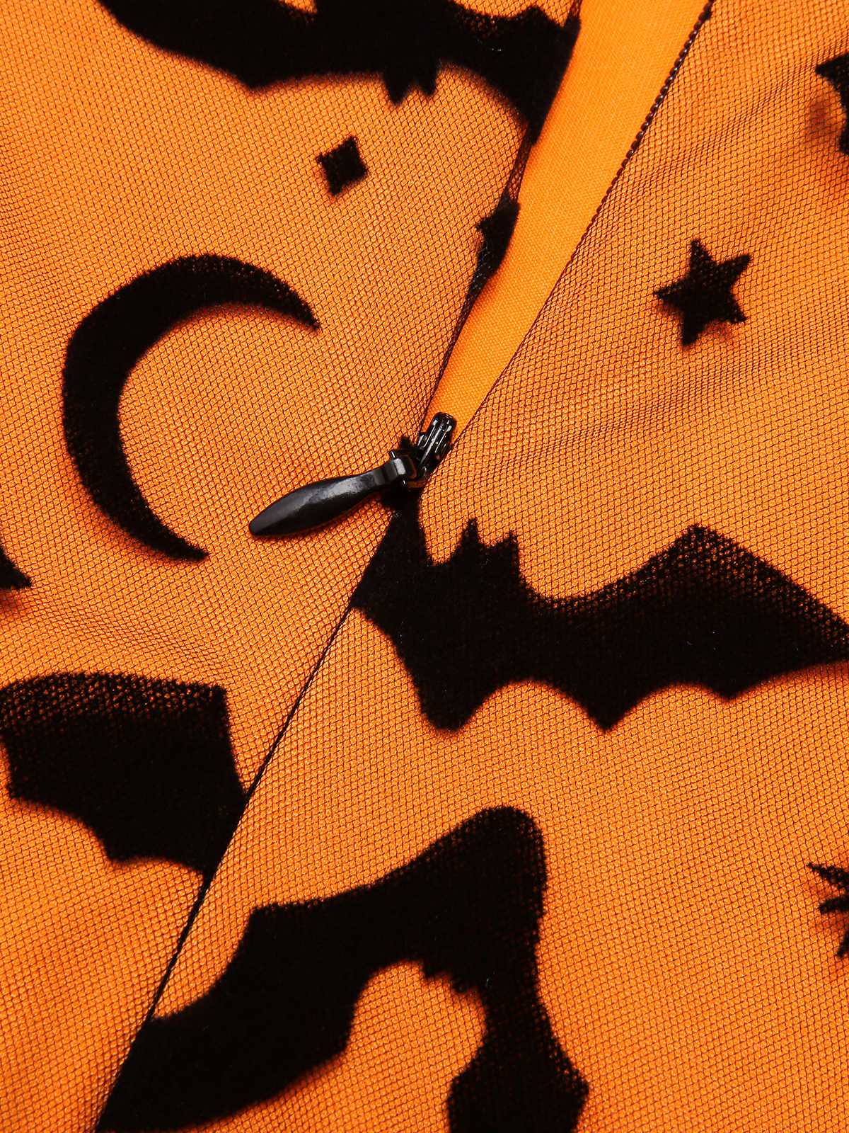 1950s Halloween Lace Off-shoulder Swing Dress - Image 7