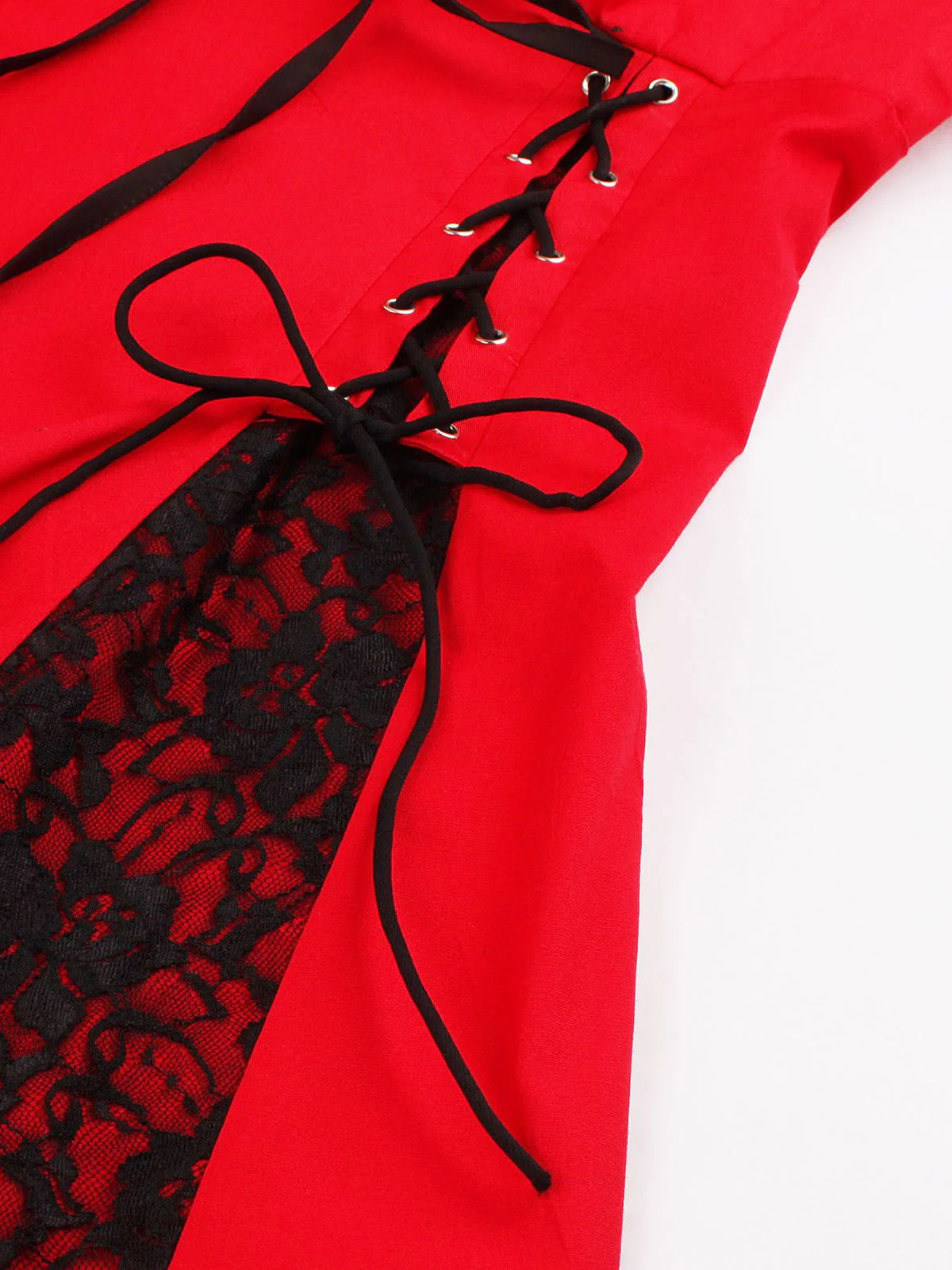 1980s Halloween Lace Patchwork Swing Dress - Image 7