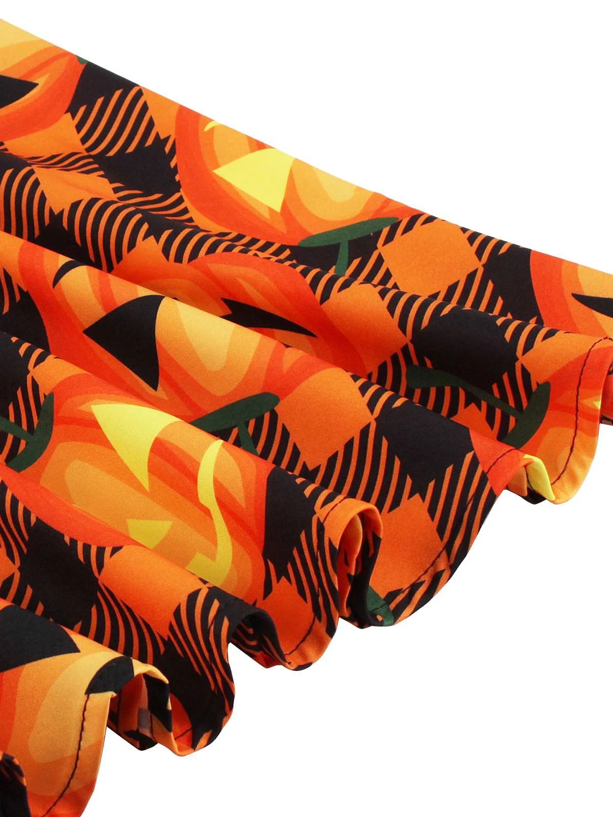 1950s Halloween Patchwork Belt Swing Dress - Image 6