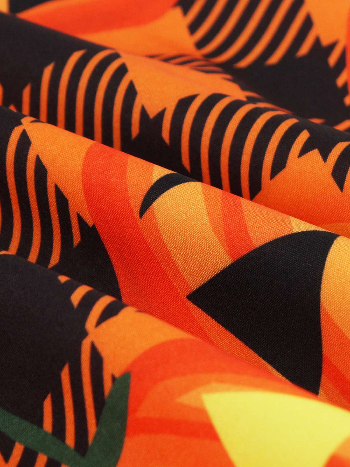 1950s Halloween Pattern Wave Neck Patchwork Dress - Image 5