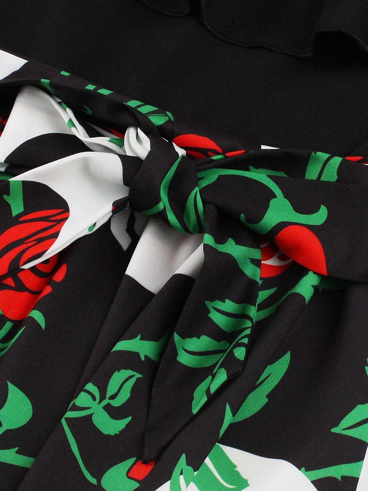 1950s Halloween Pattern Wave Neck Patchwork Dress - Image 8
