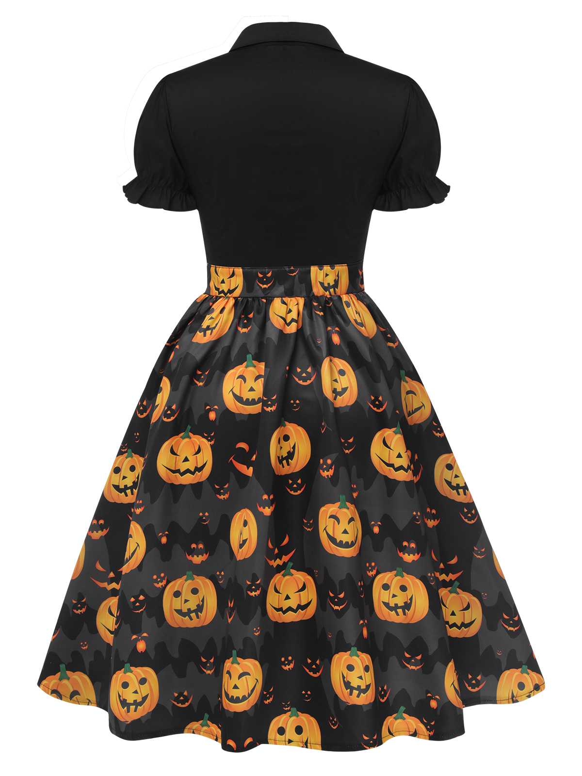 1950s Halloween Pumpkin Bow Tie Dress - Image 4