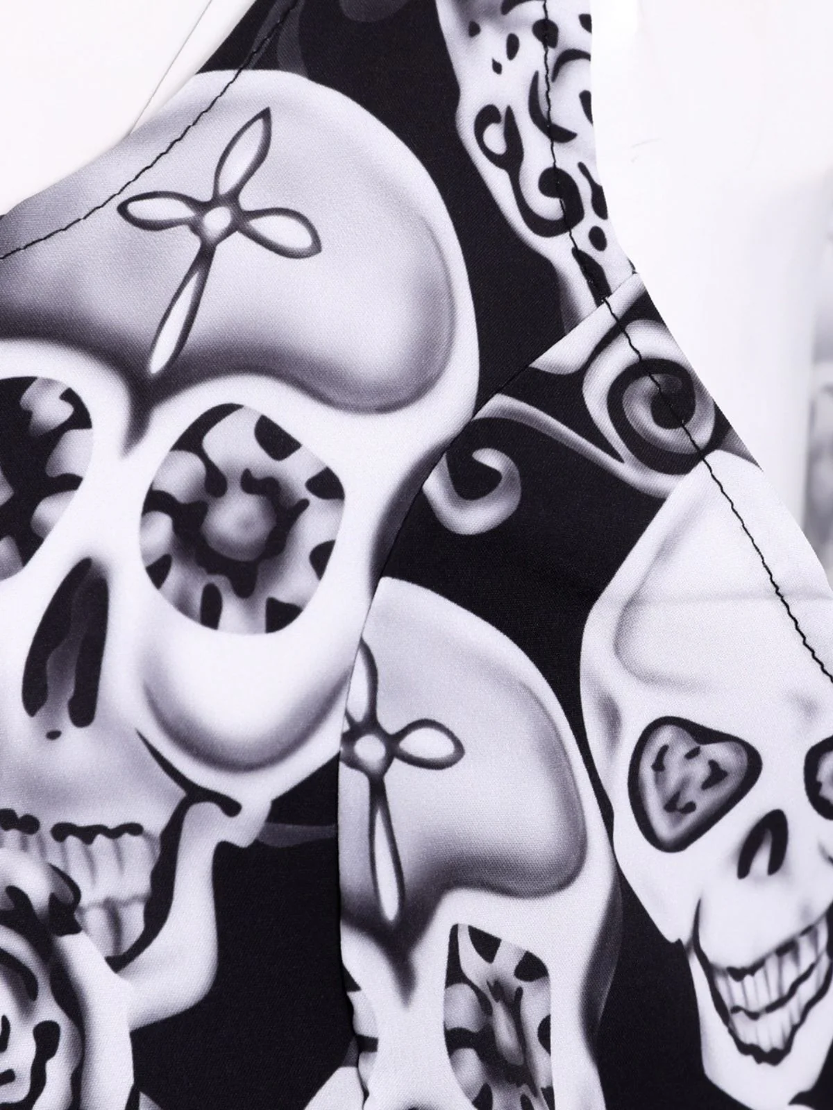 1950s Halloween Skull Sleeveless Swing Dress - Image 5