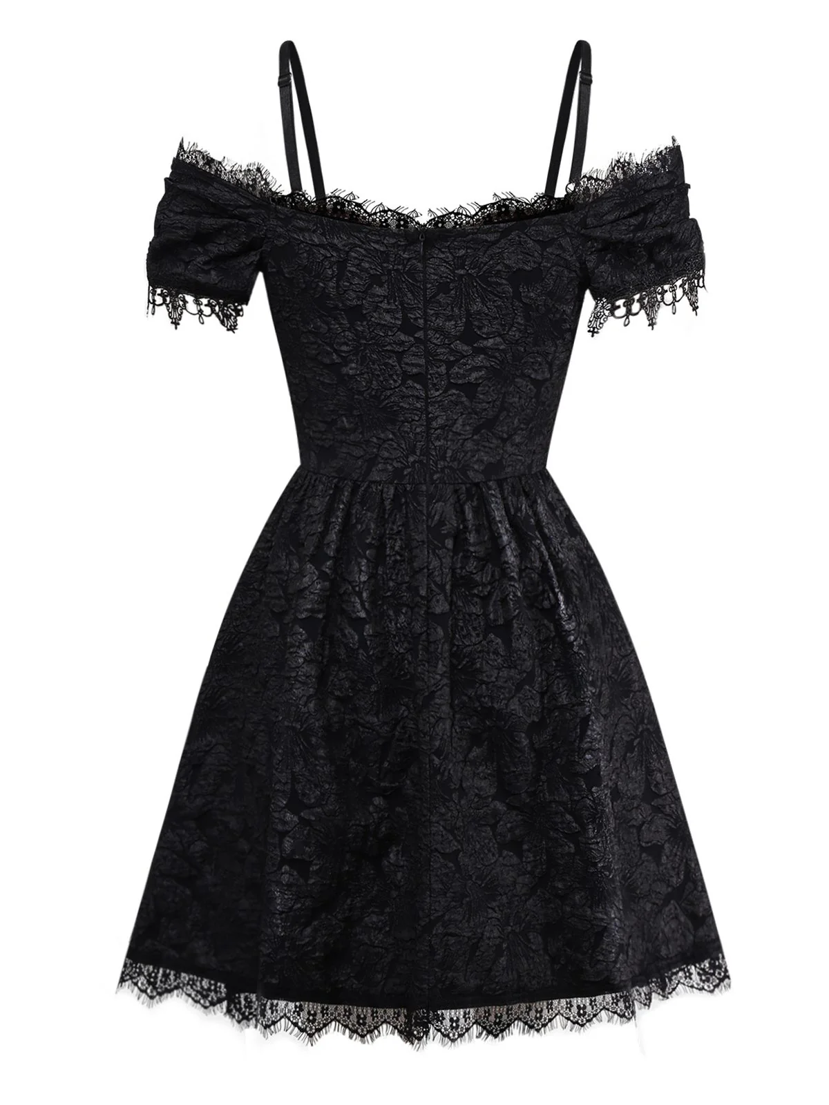 1950s Halloween Spider Web & Cross Textured Dress - Image 3