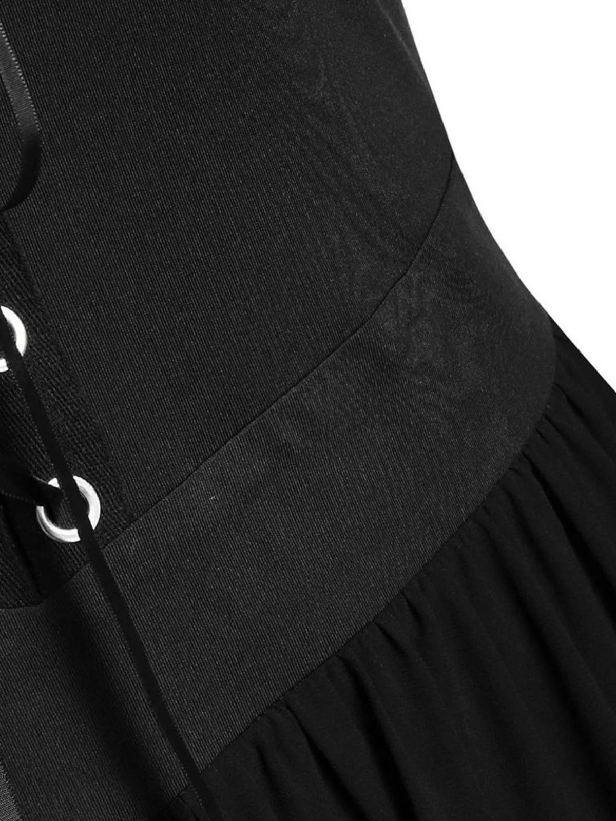 1950s Halloween Witch Transparent Sleeves Strap Dress - Image 6